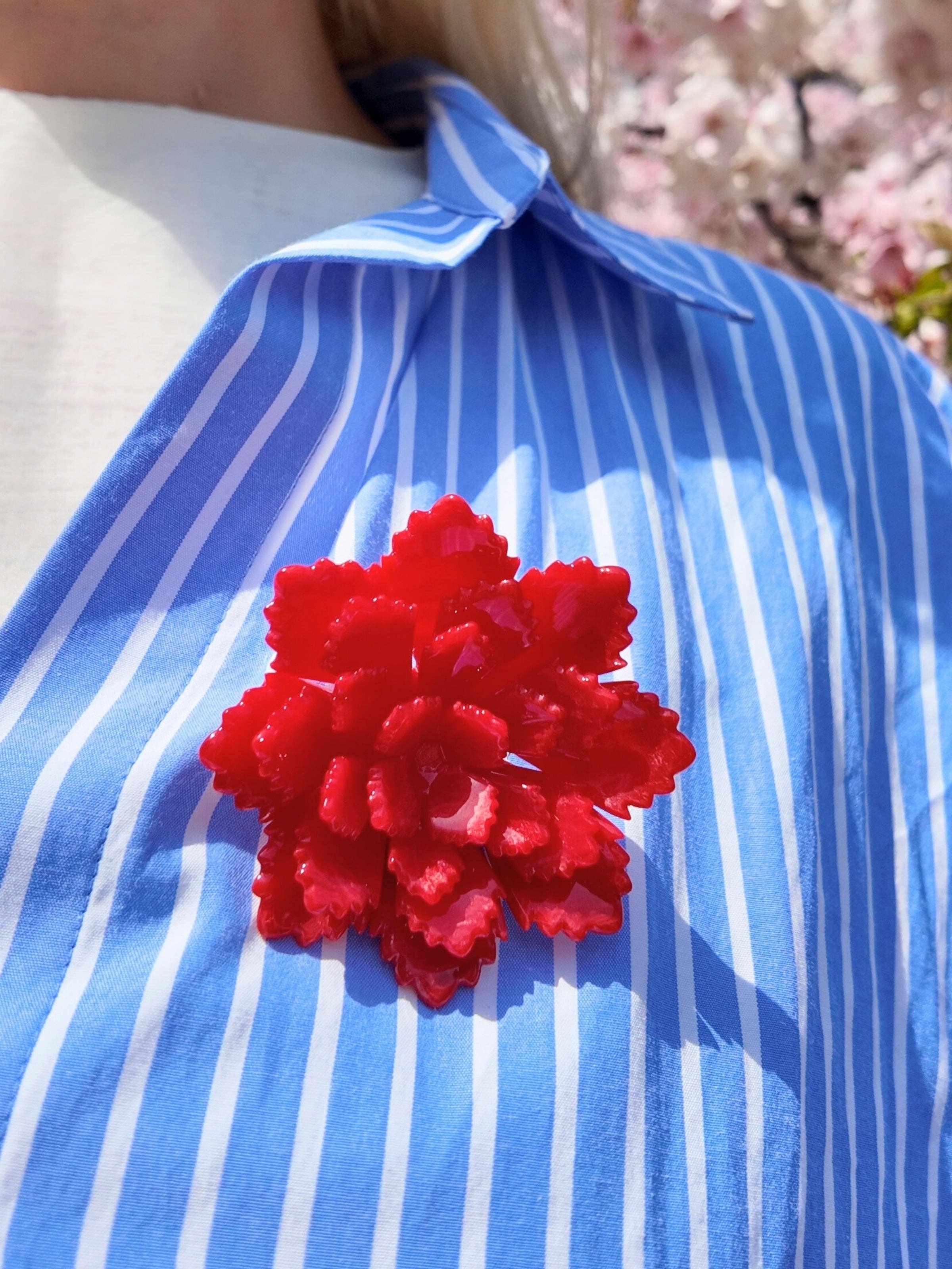 Origami Peony Brooch Pin