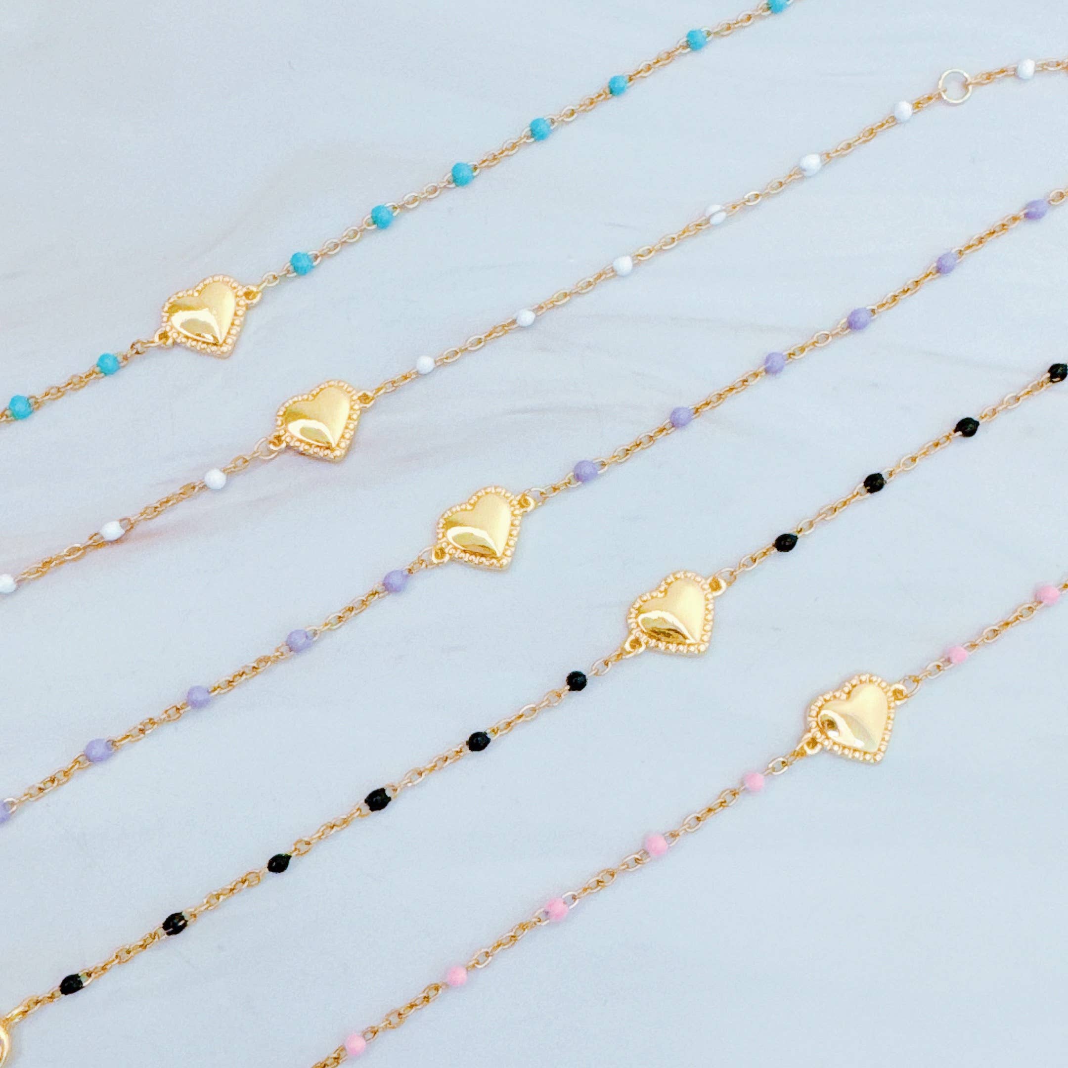 Dainty Dots Heart Bracelet