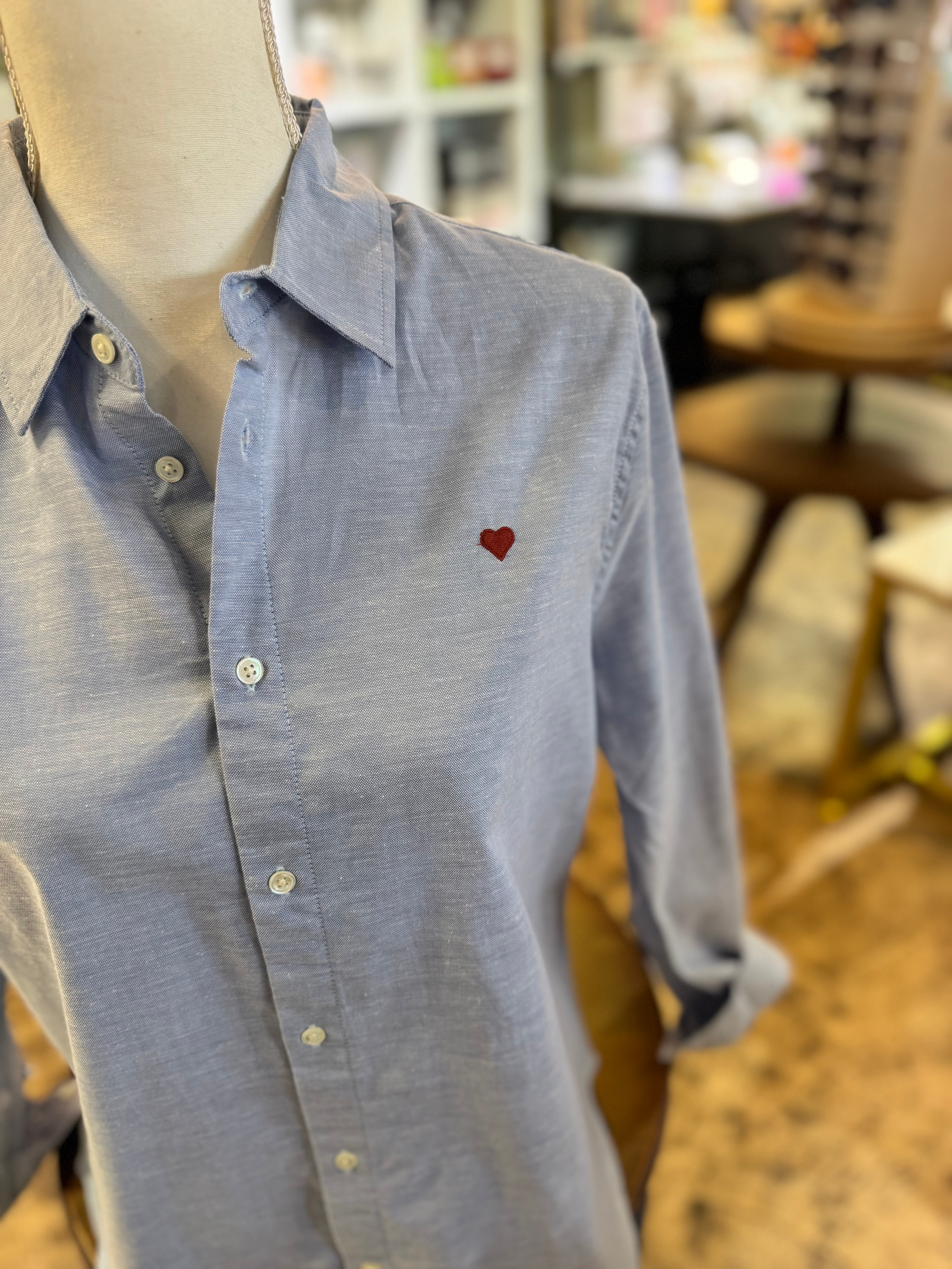 Chambray Dylan Heart Oxford