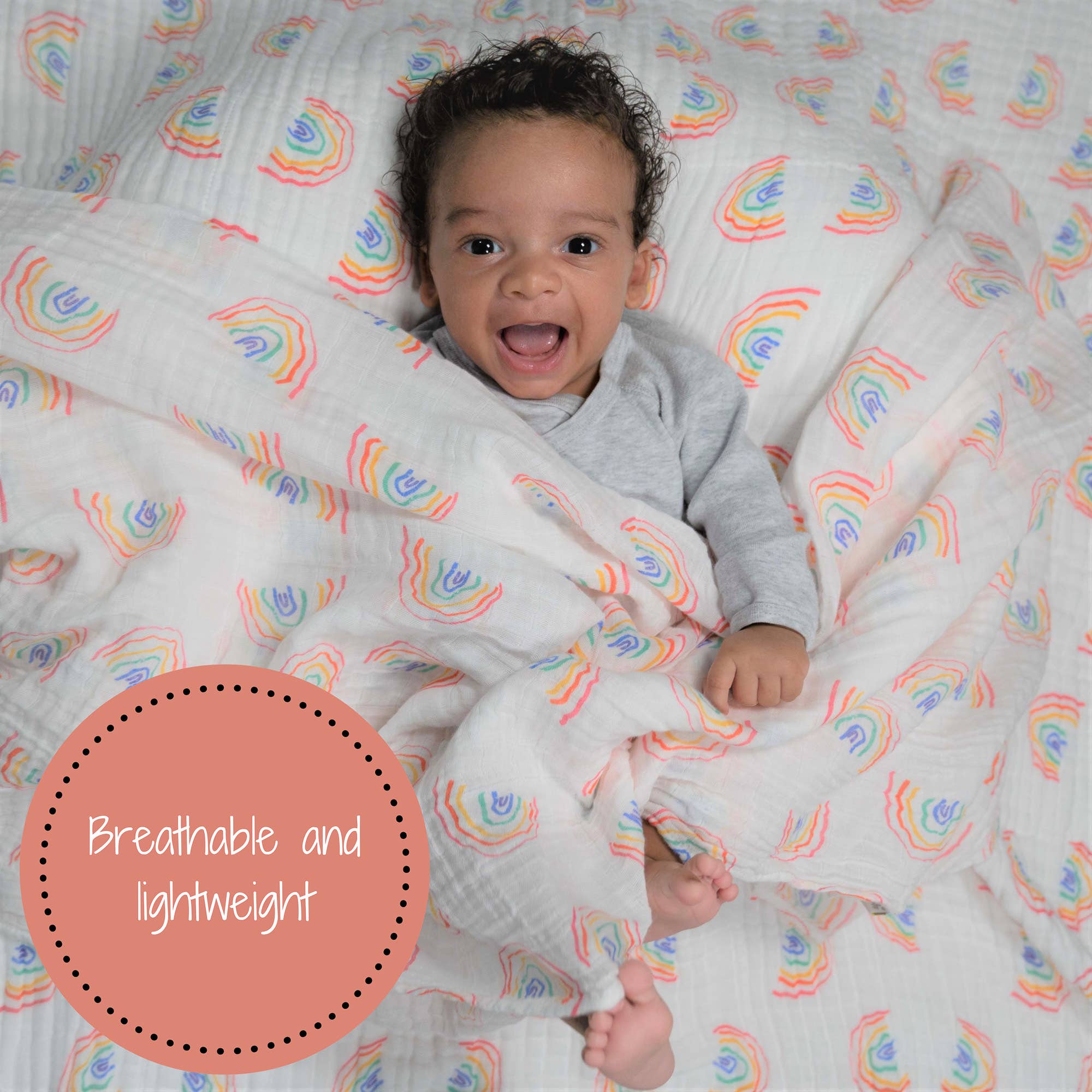 Over The Rainbow Muslin Swaddle