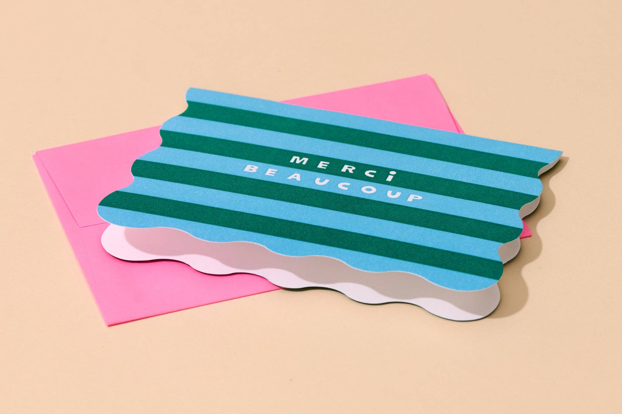 Letterpress Merci Stripe Boxed Set Notecards