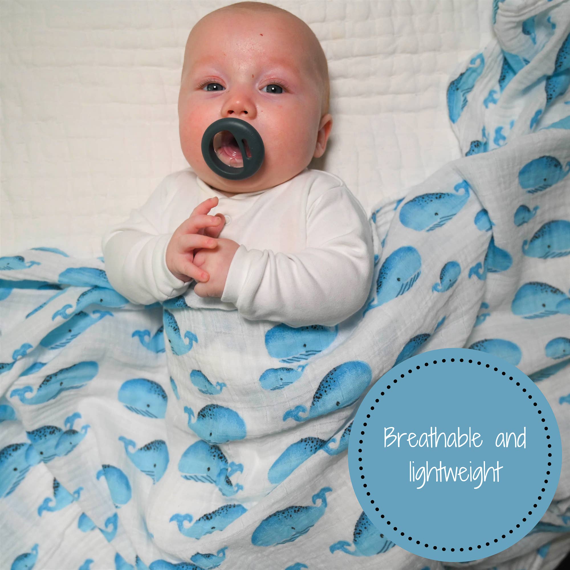 Whale, Whale, Whale Muslin Swaddle