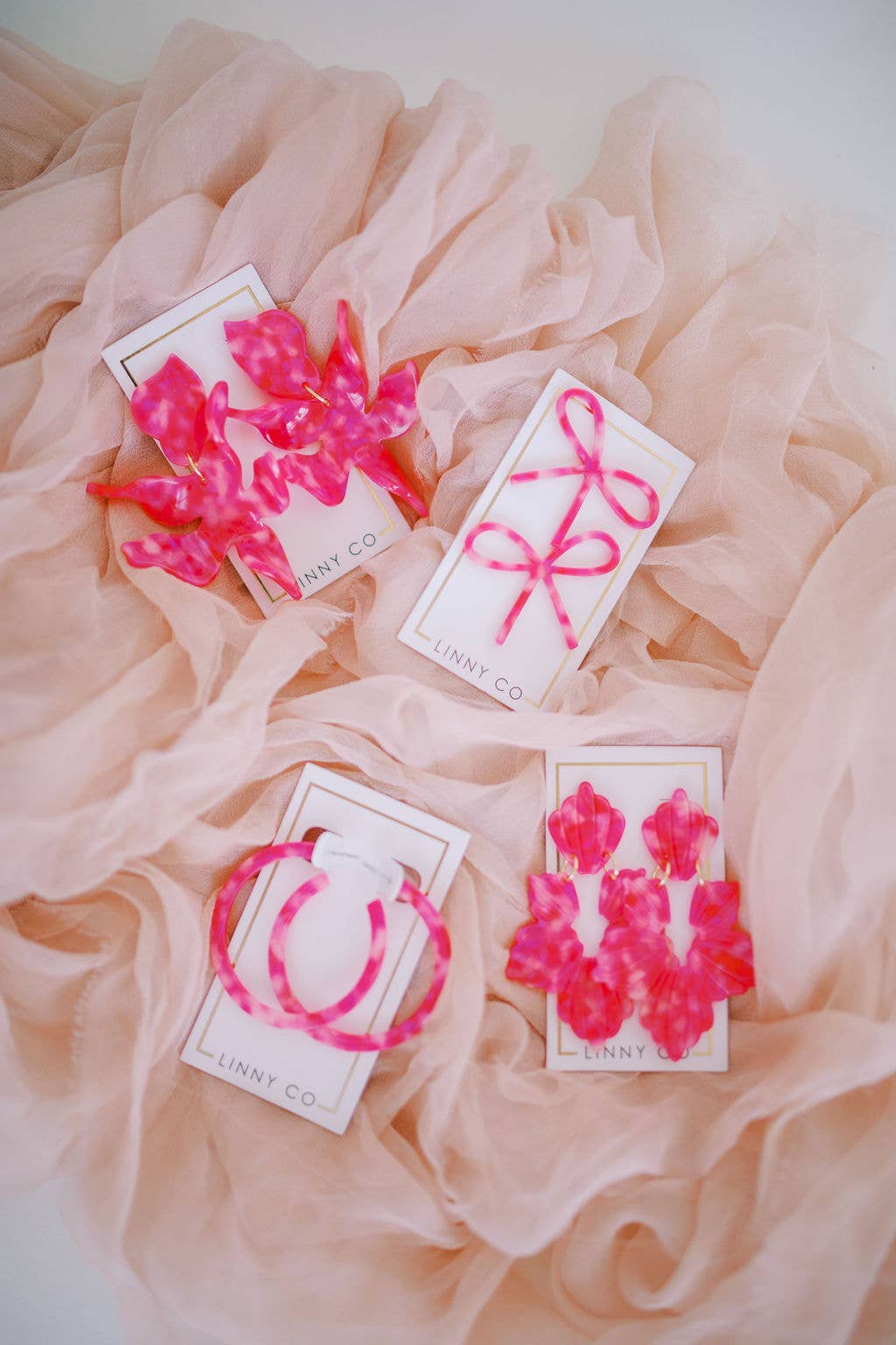 Pink Party Punch Lola Bow Earrings
