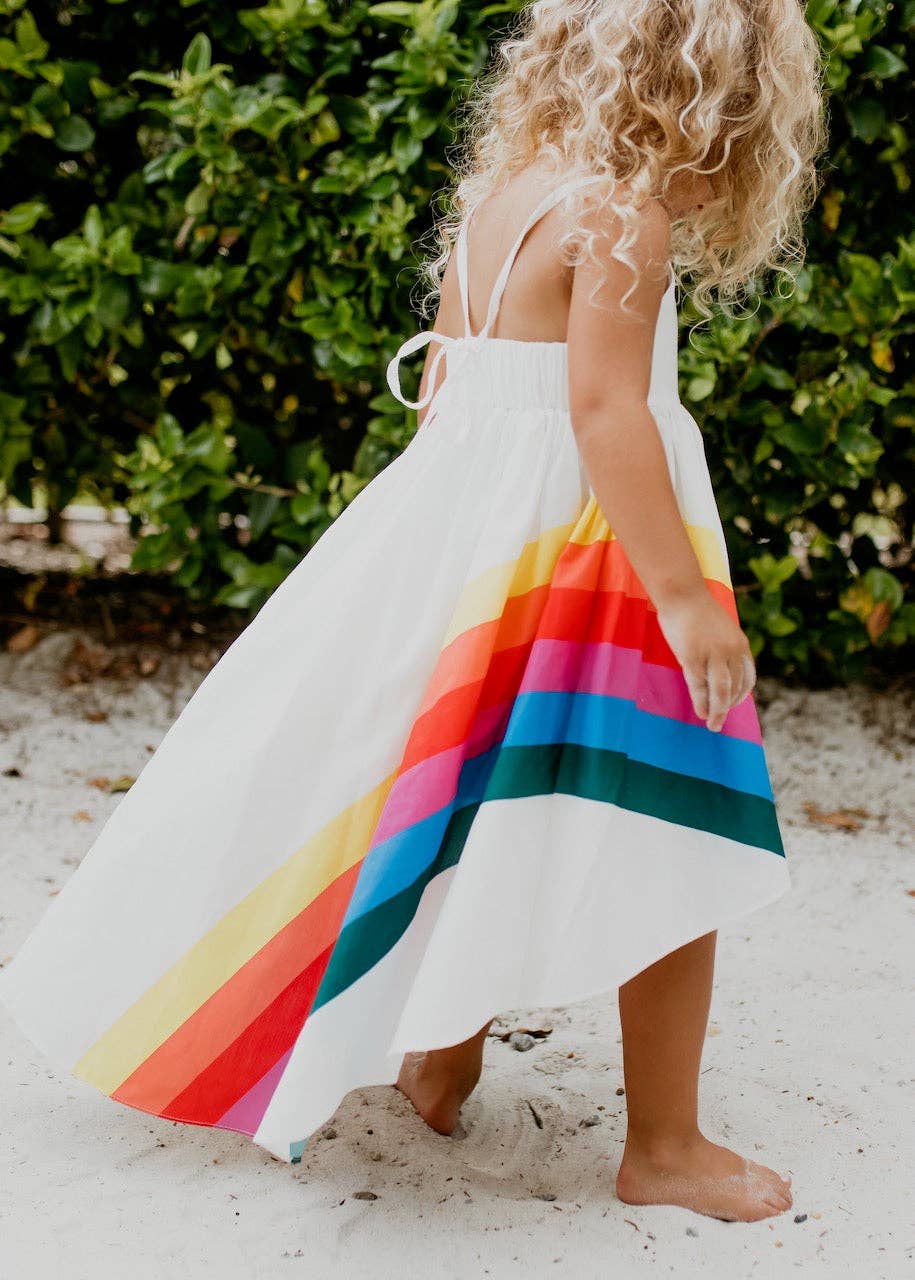 Rainbow Halter Hi-Lo Dress