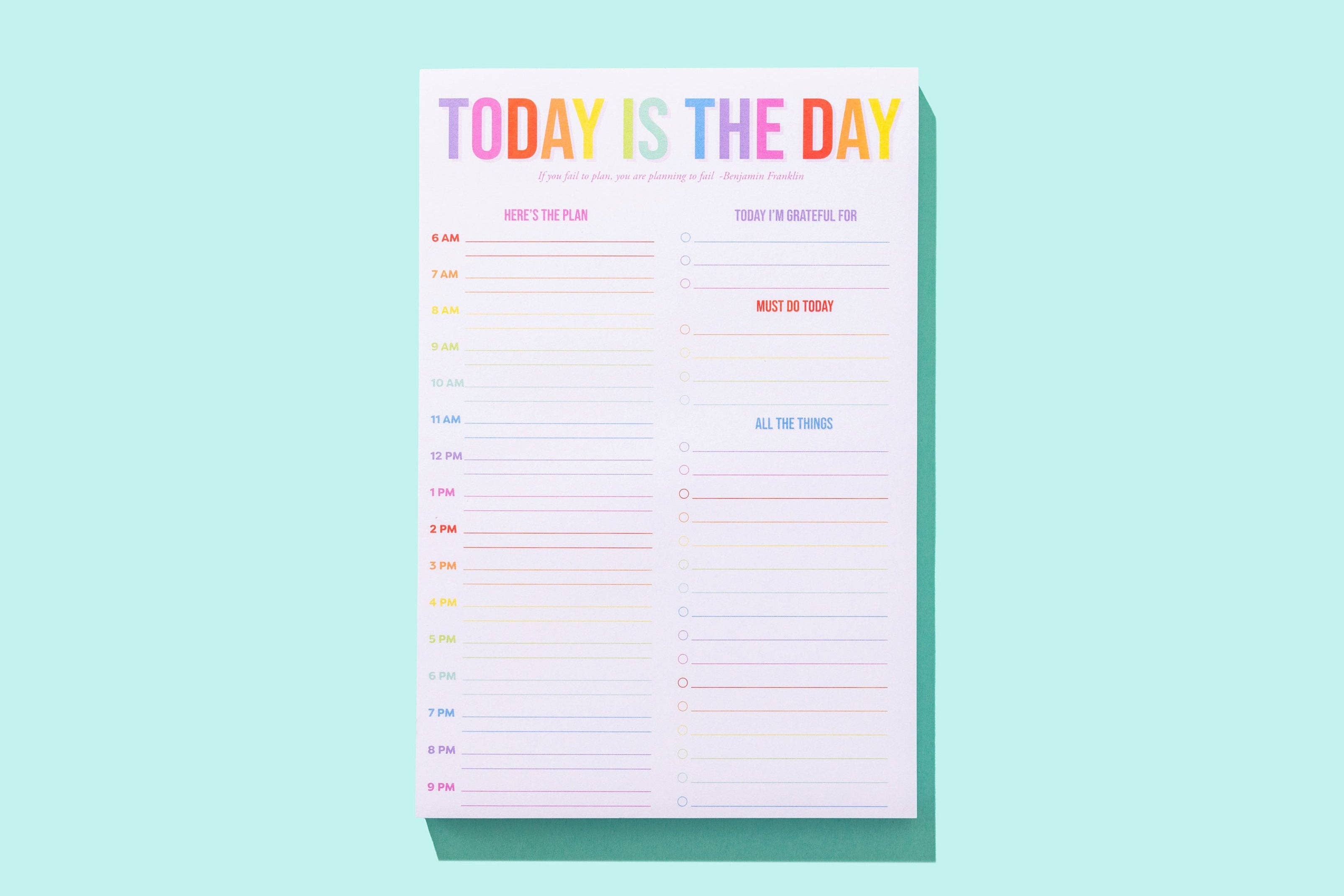 Today is the Day Daily Planner Notepad