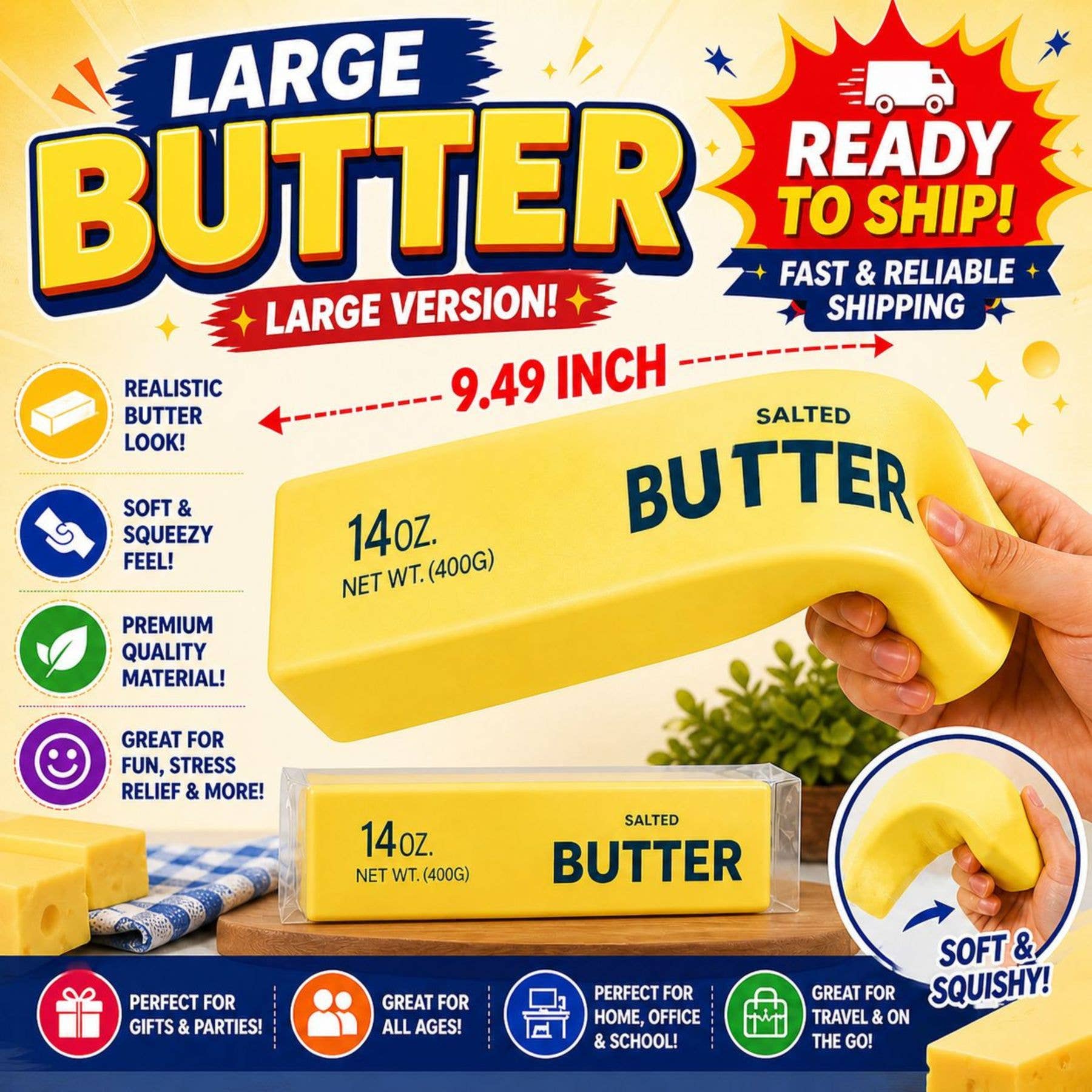 Jumbo 14oz Butter Squishy