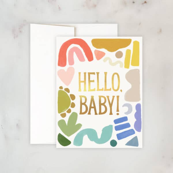 Shapes with Gold Foil Baby Greeting Card