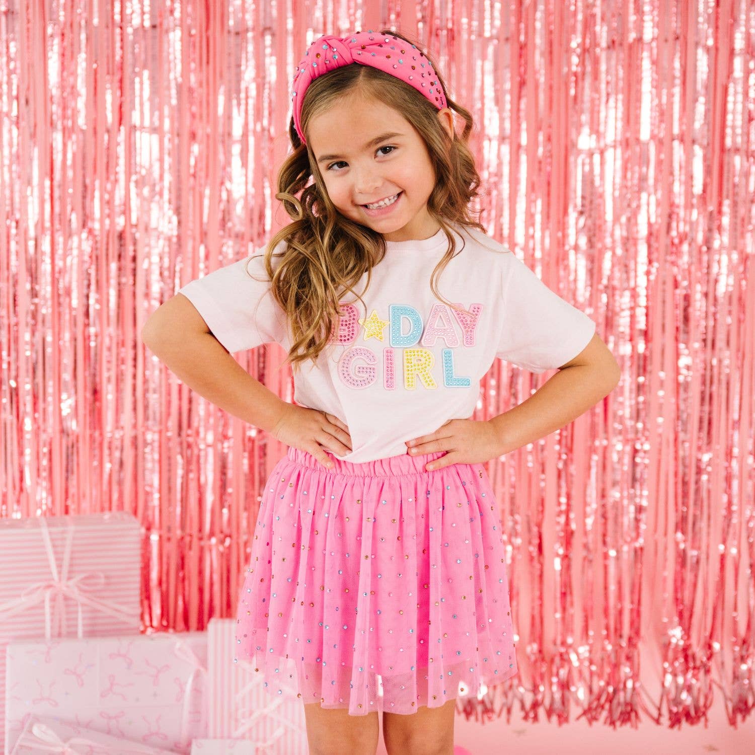 Birthday Girl Rhinestone Patch T-Shirt