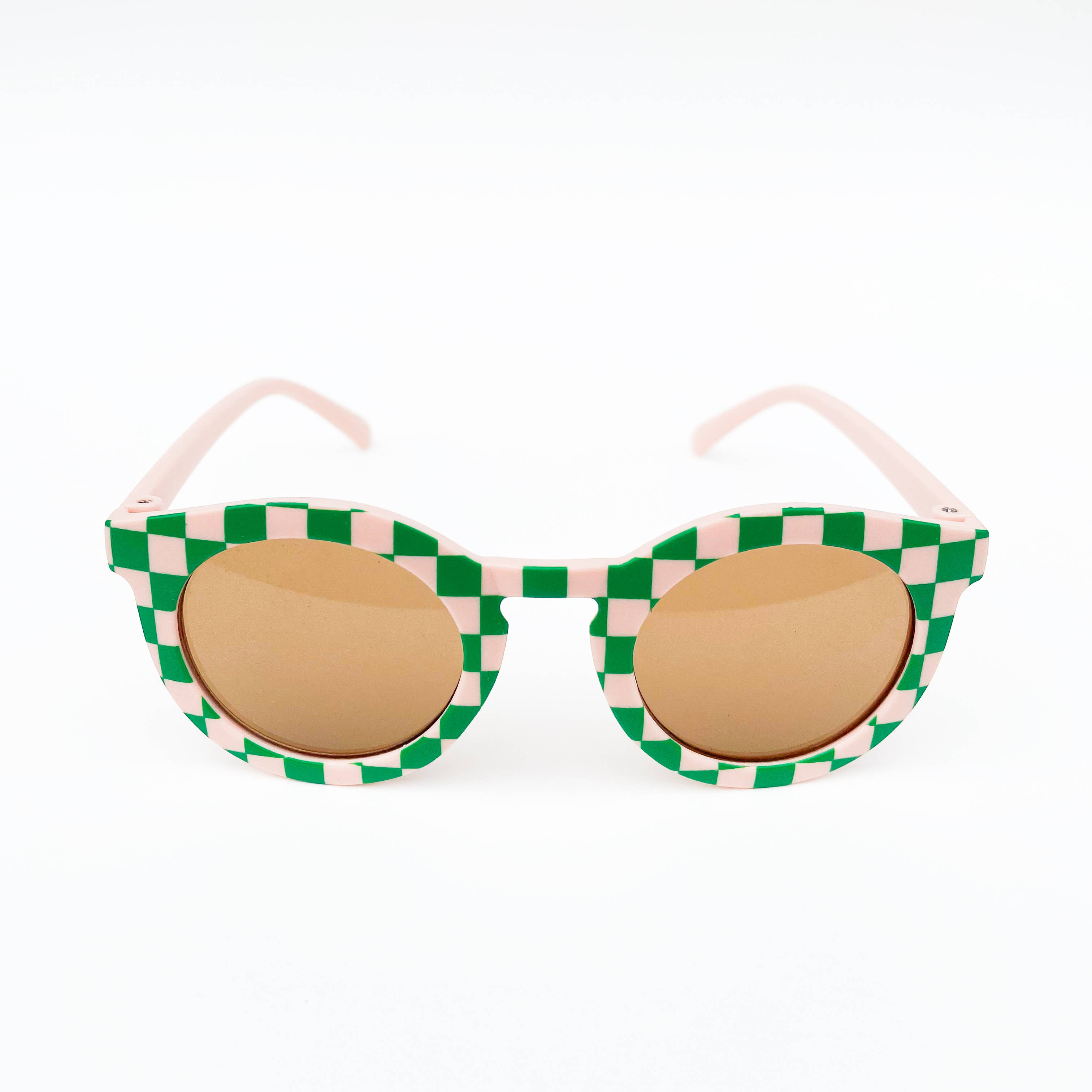 Blush & Green Check Sunglasses for Kids/Toddler