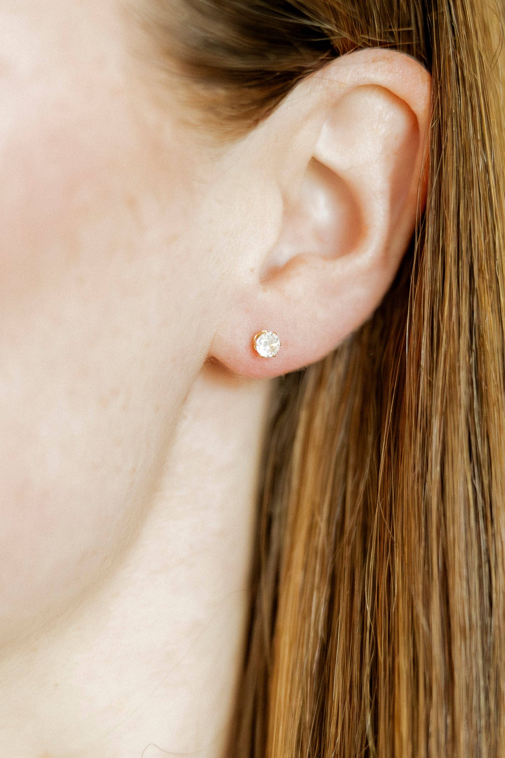 Gold Helen Screwback Stud Earrings
