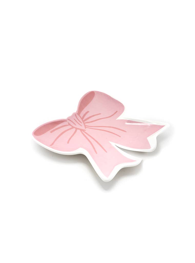 Pink Bow Ceramic Trinket Tray