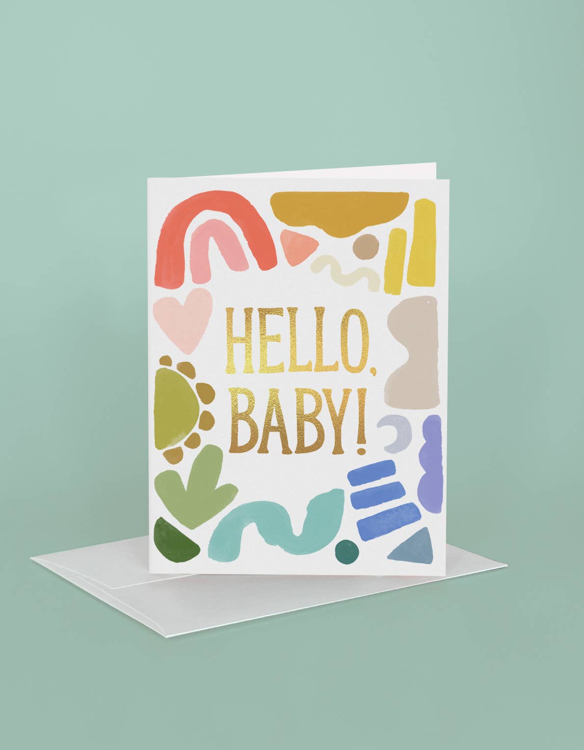 Shapes with Gold Foil Baby Greeting Card