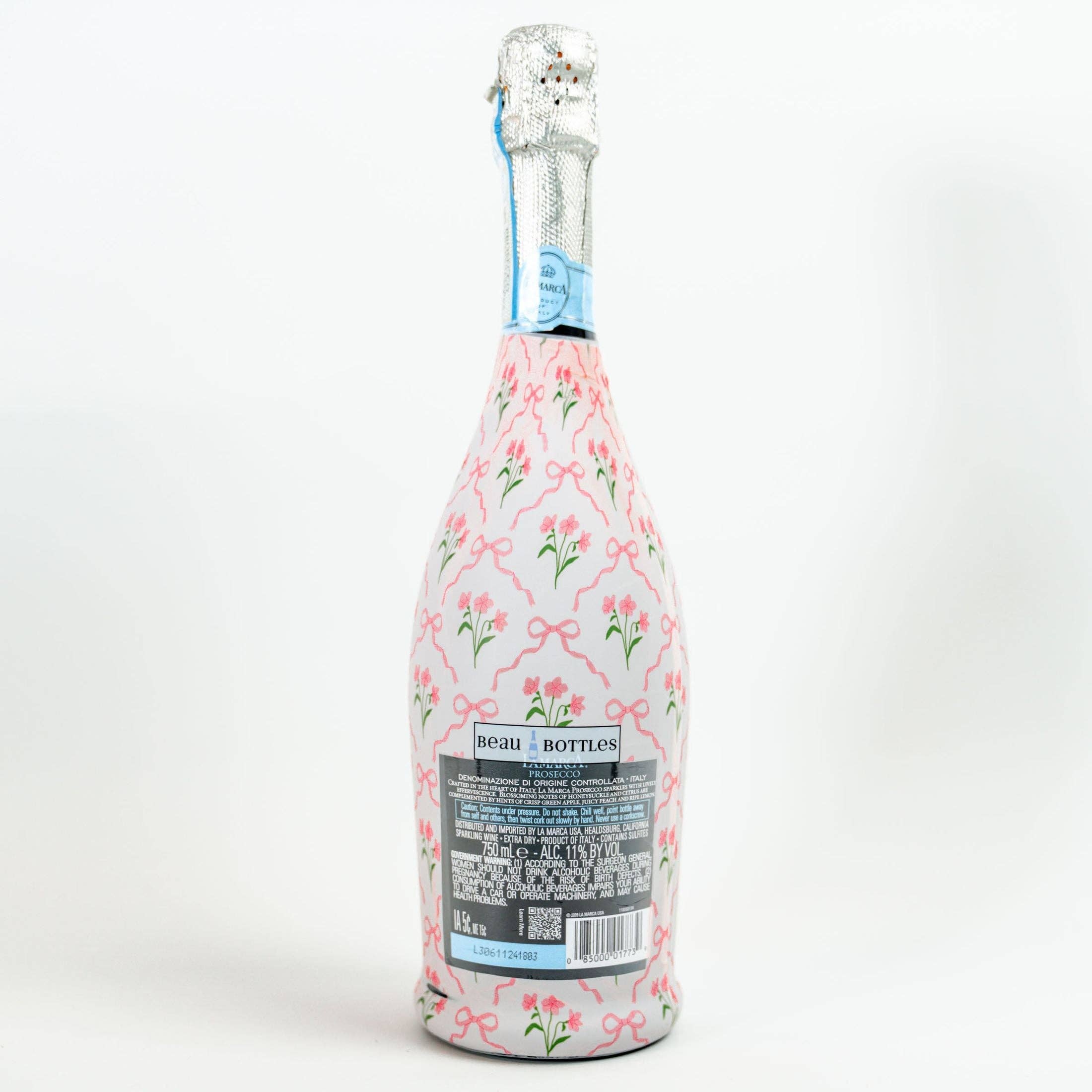 Beau Bottle Pink Bows and Blossoms - Prosecco Collection