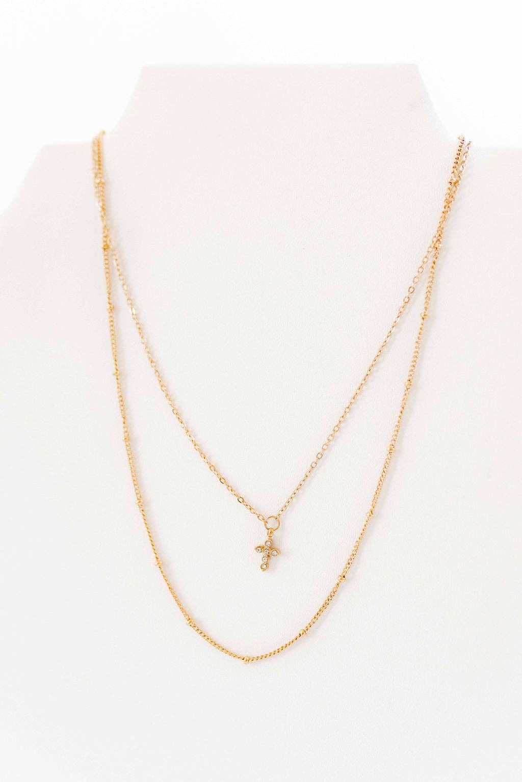 Gold Carly Cross Necklace