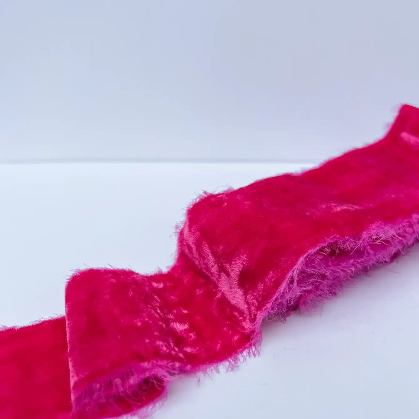 Hot Pink Boxed 2" Raw Edge Velvet Ribbon