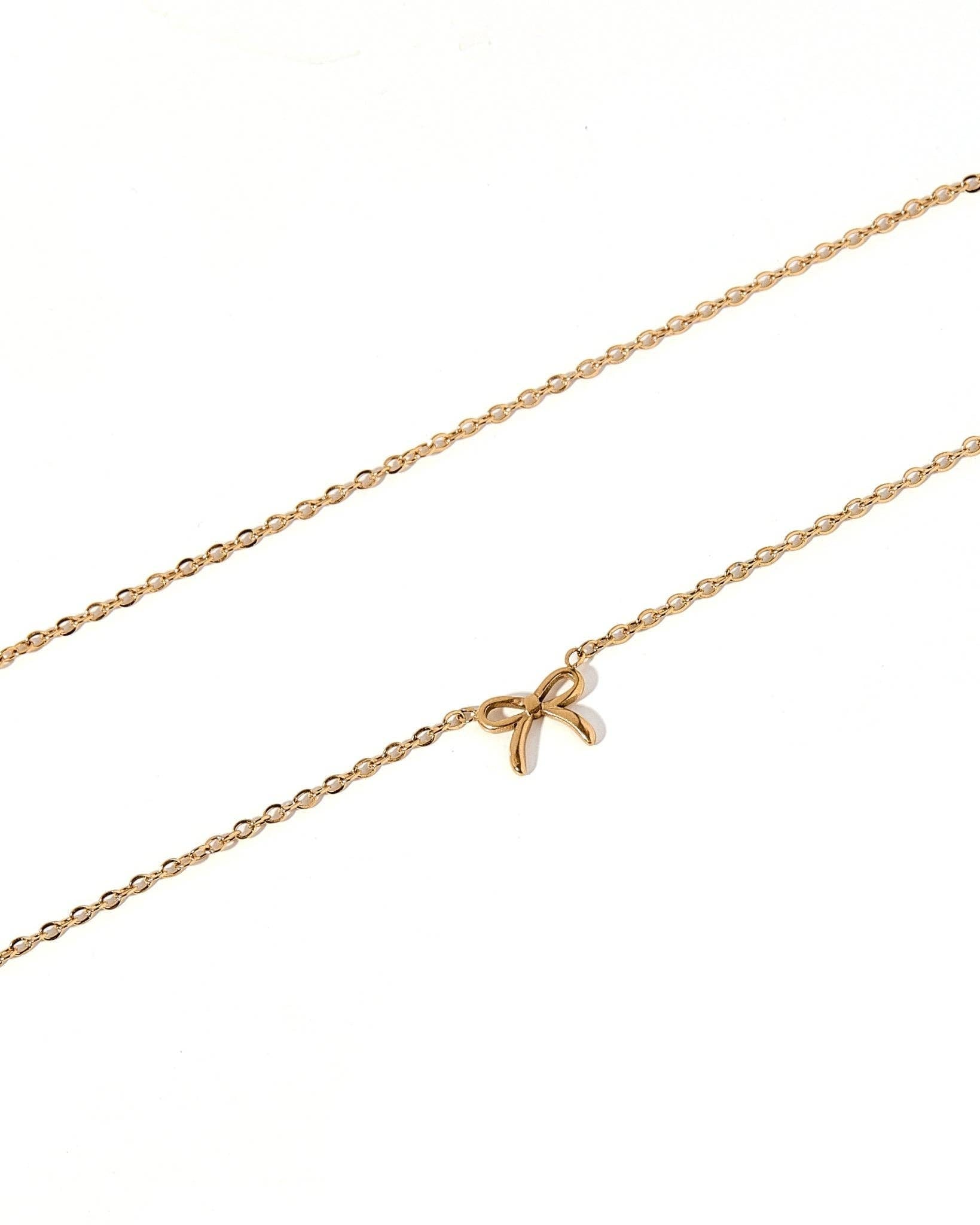 Gold Sadie Bow Necklace