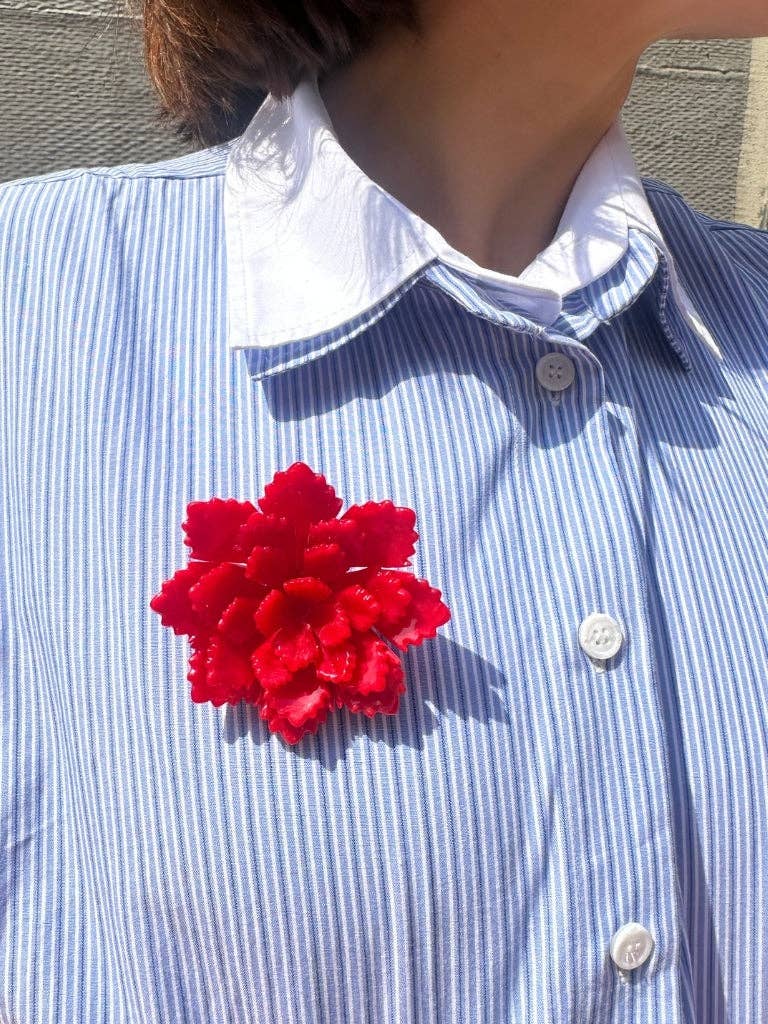 Origami Peony Brooch Pin