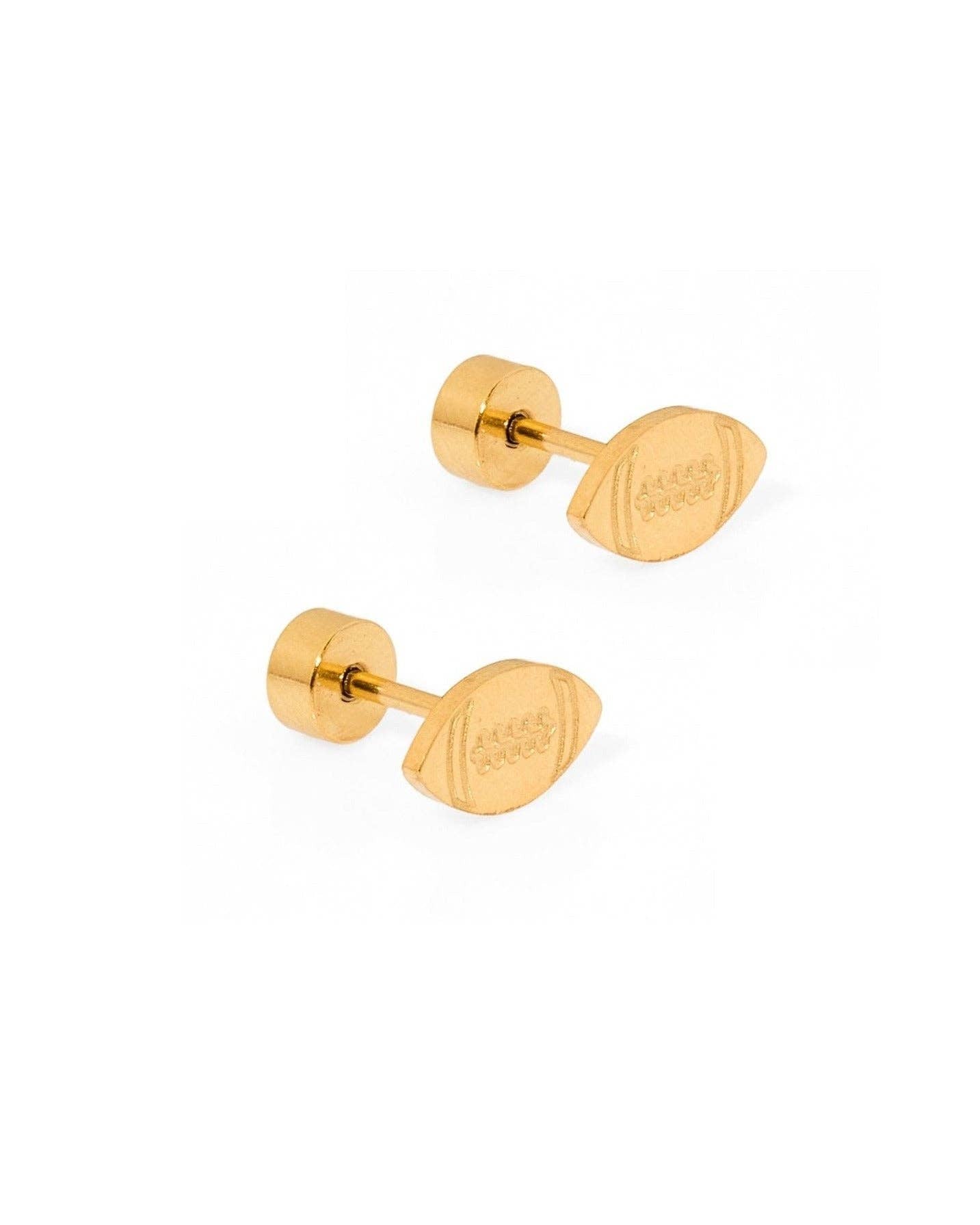 Screwback Stud Earrings - Football