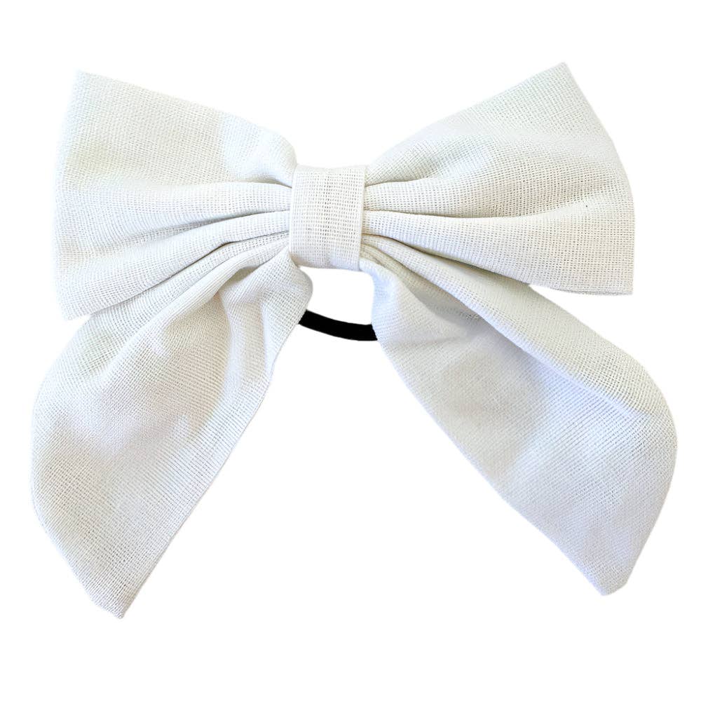 Beau Bottles White Linen Bottle Bow