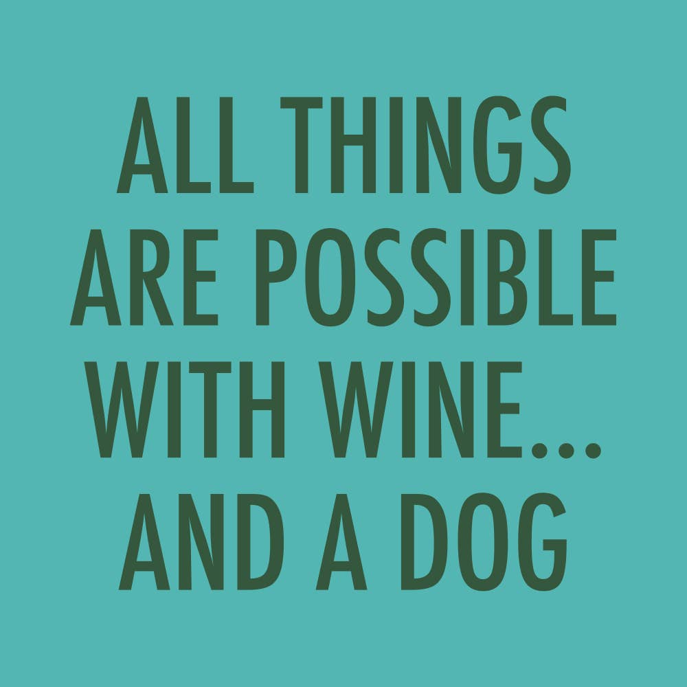 'Wine And A Dog' Cocktail Napkins