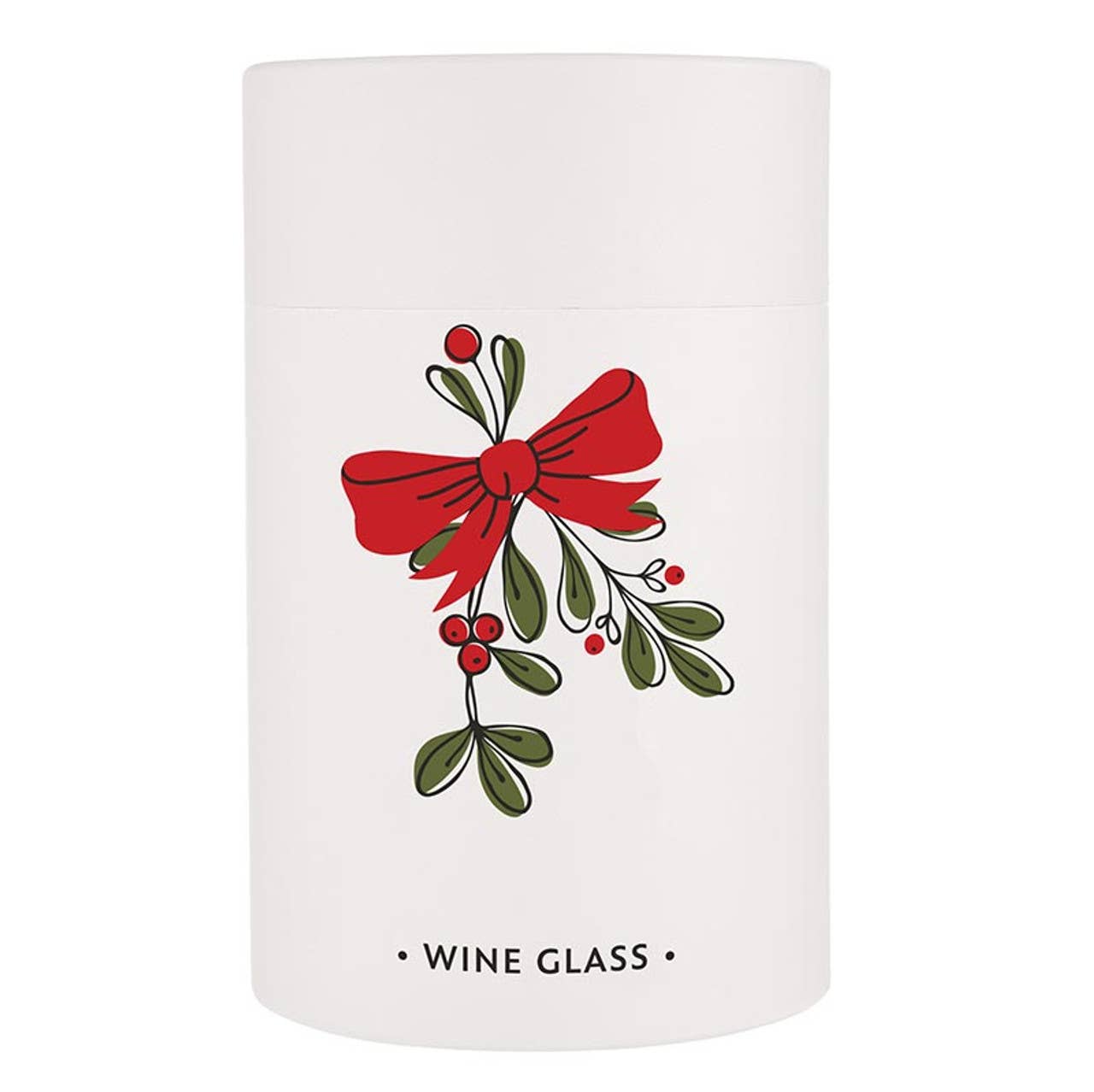 Boxed Mistletoe Wine Glass