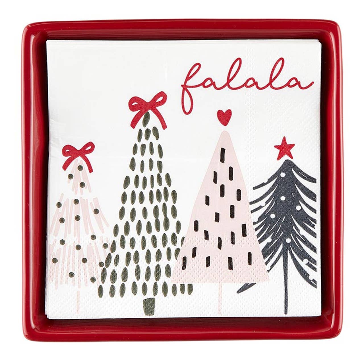 Falala Trees Ceramic Tray + Napkin Gift Set