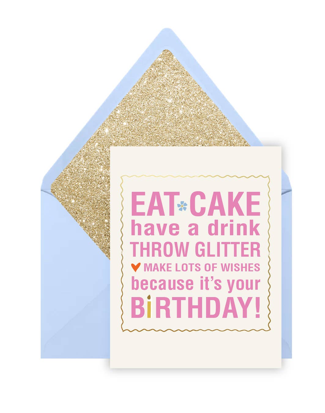 Eat Cake Throw Glitter Birthday Greeting Card
