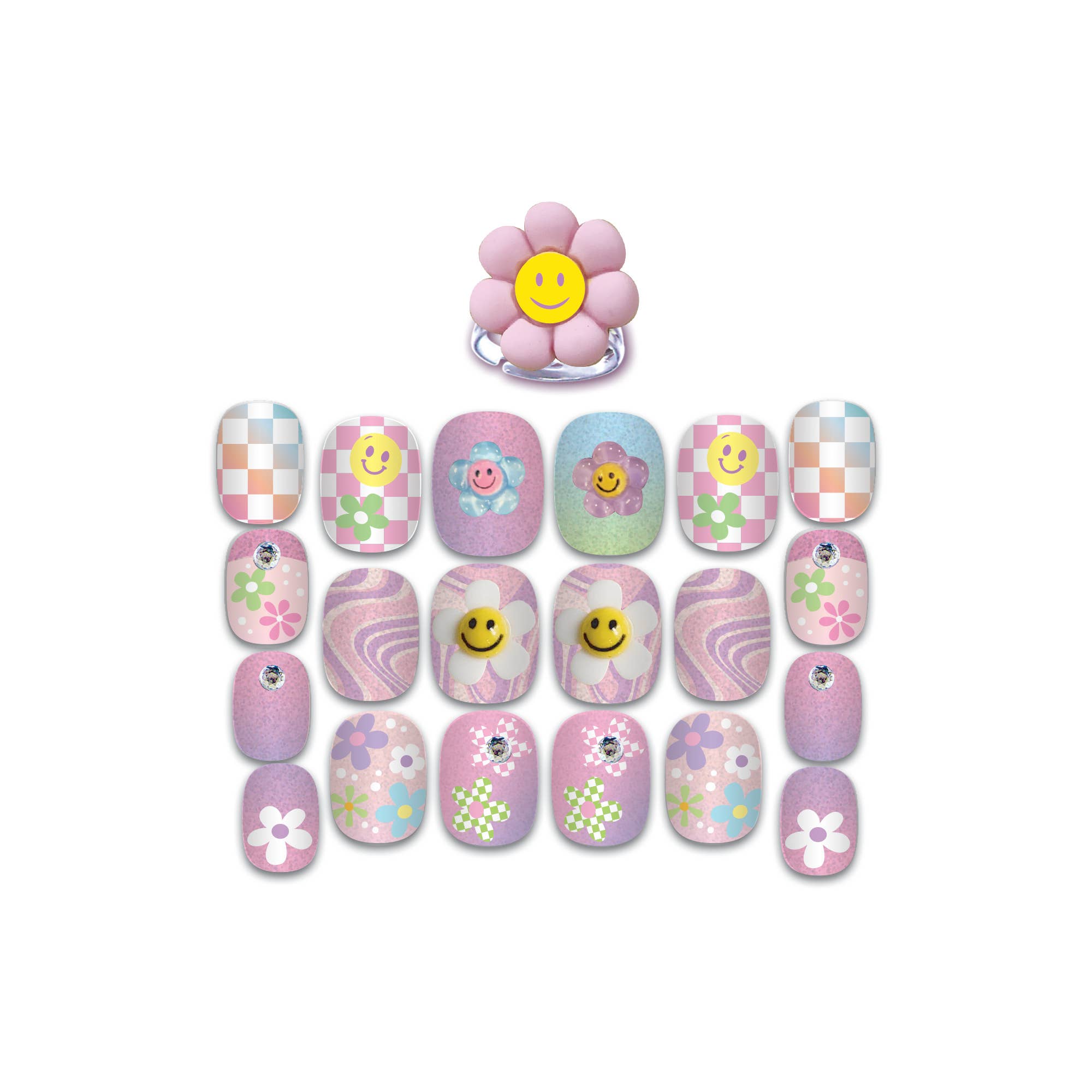 Groovy Flower Nail Glitz Set