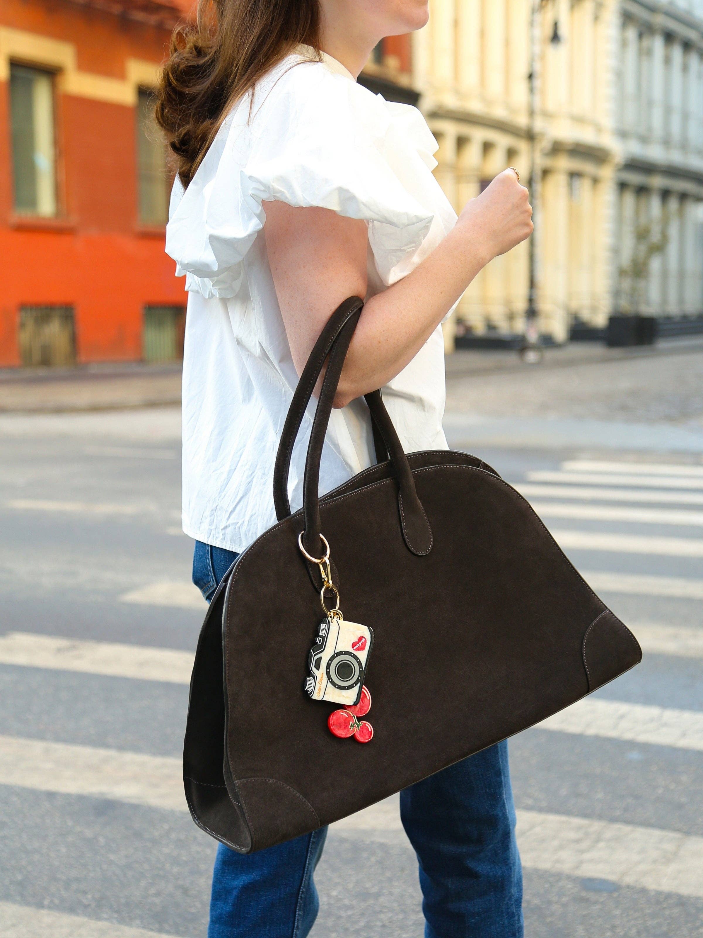 NY Vintage Camera Bag Charm & Keychain