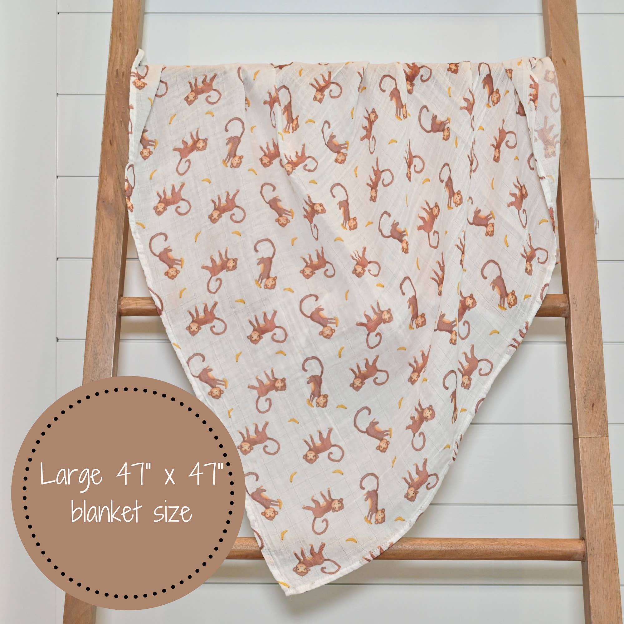 Monkey Around Muslin Swaddle Blanket