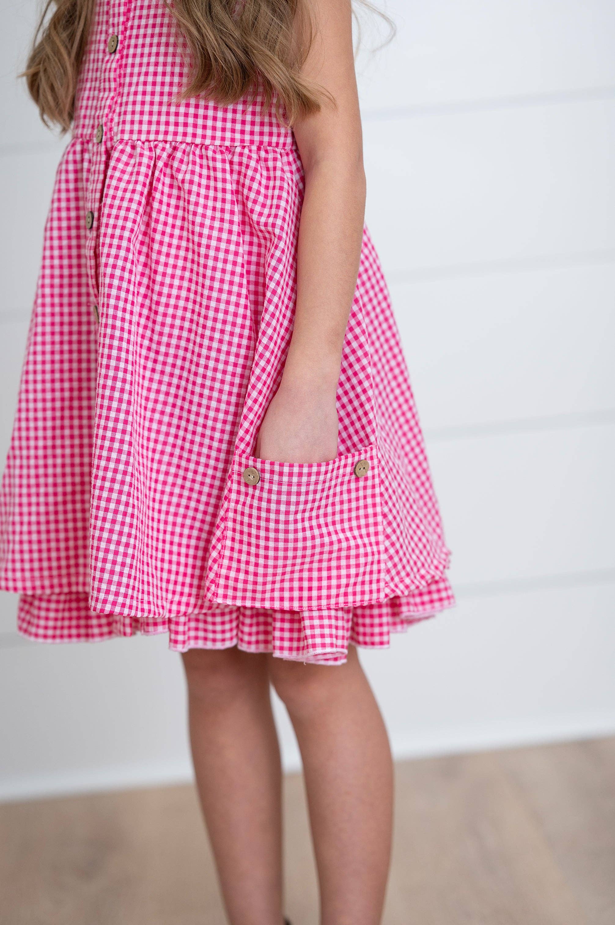 Brooke Hot Pink Gingham Summer Dress