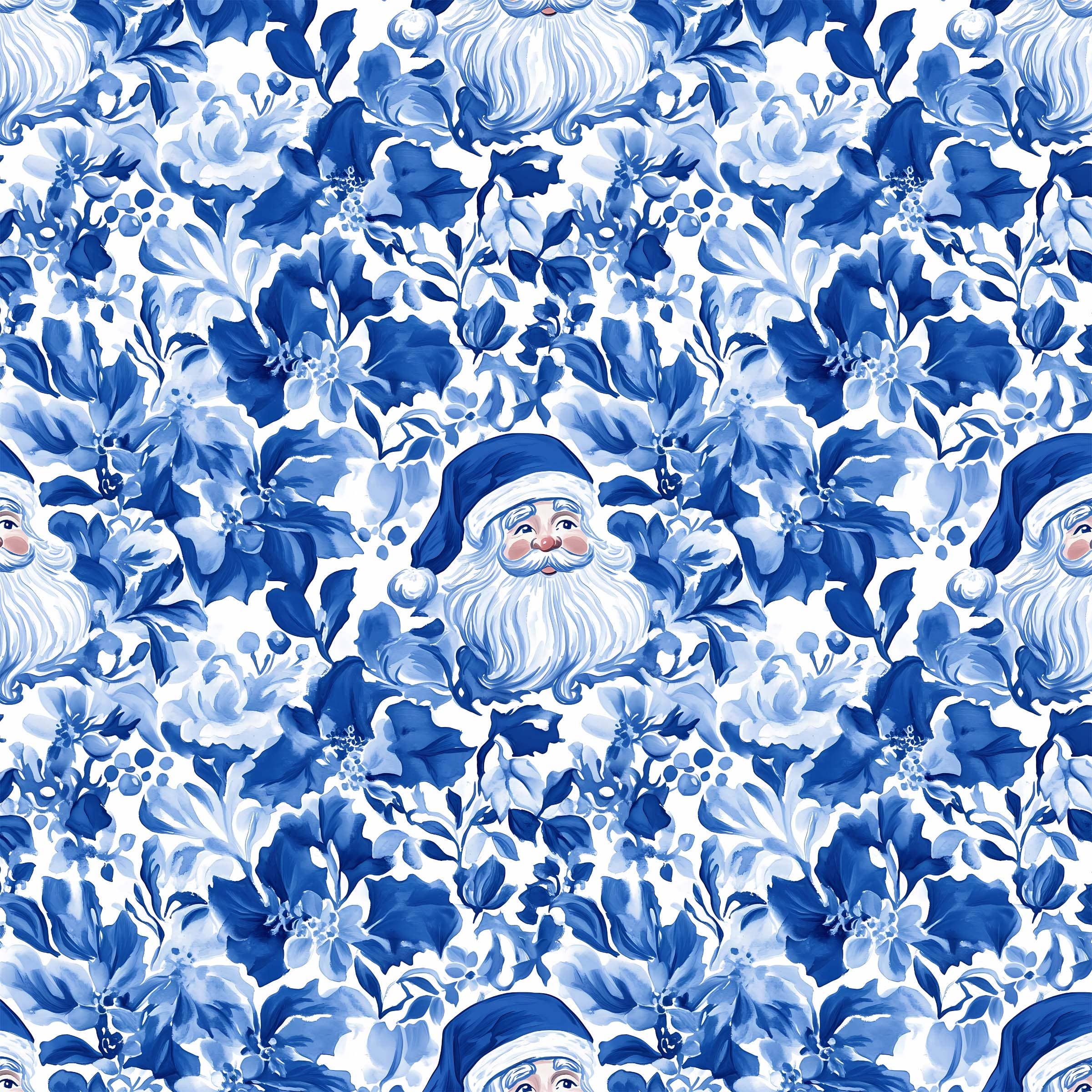 Blue & White Santa - Champagne Collection