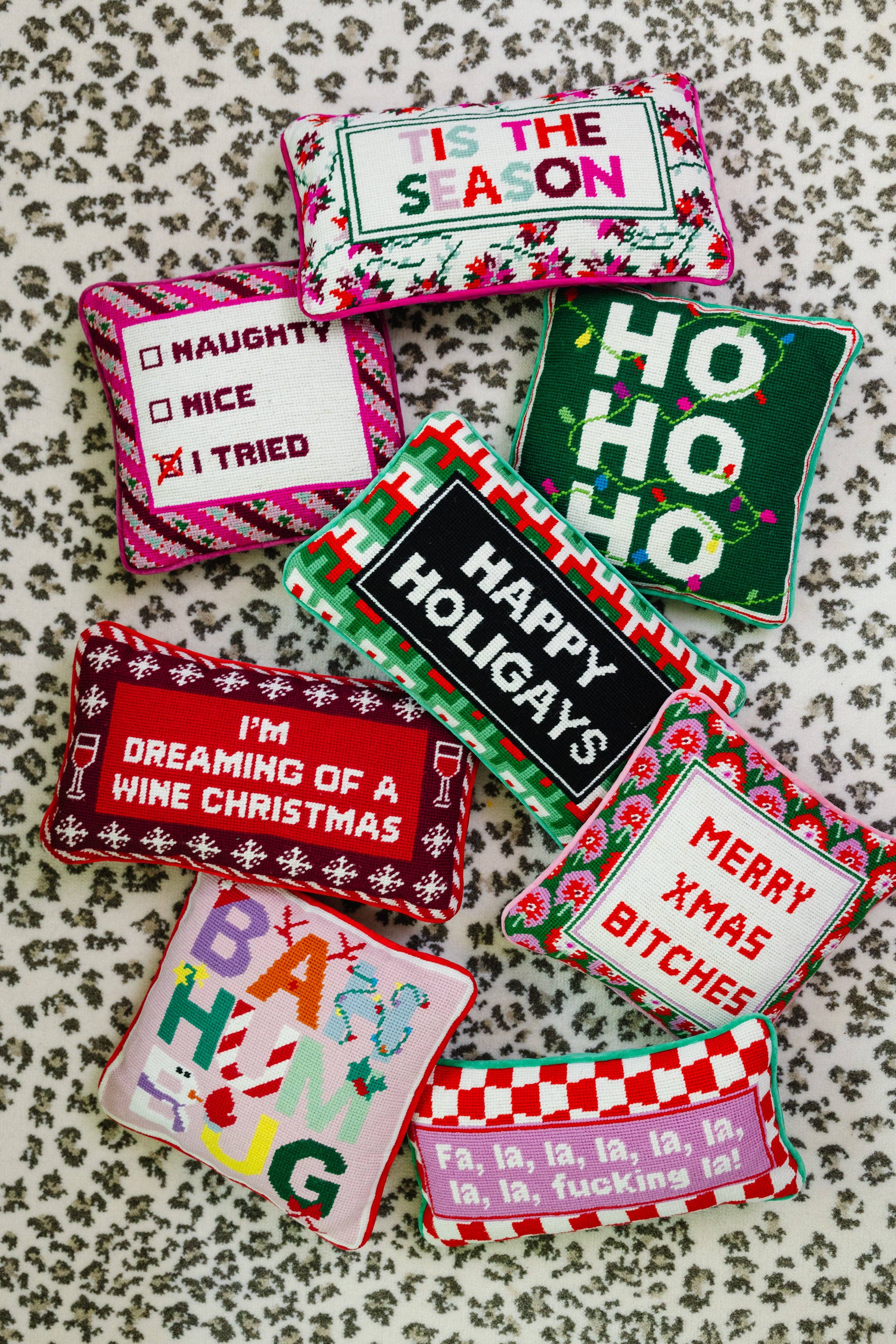 Bah Humbug Needlepoint Pillow