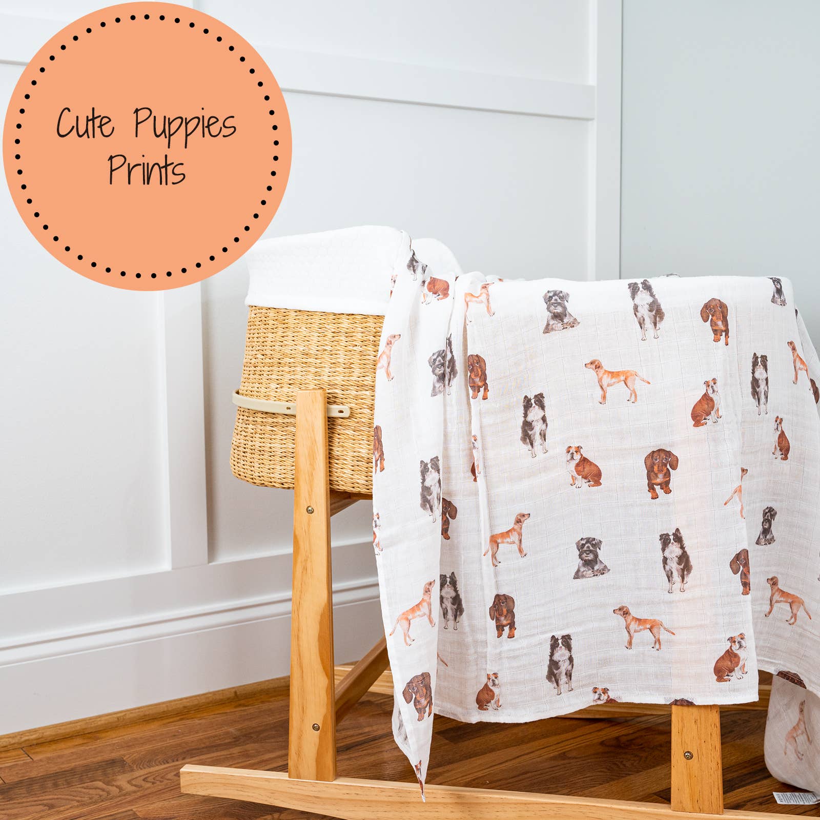 Doggone Cute Muslin Swaddle Blanket