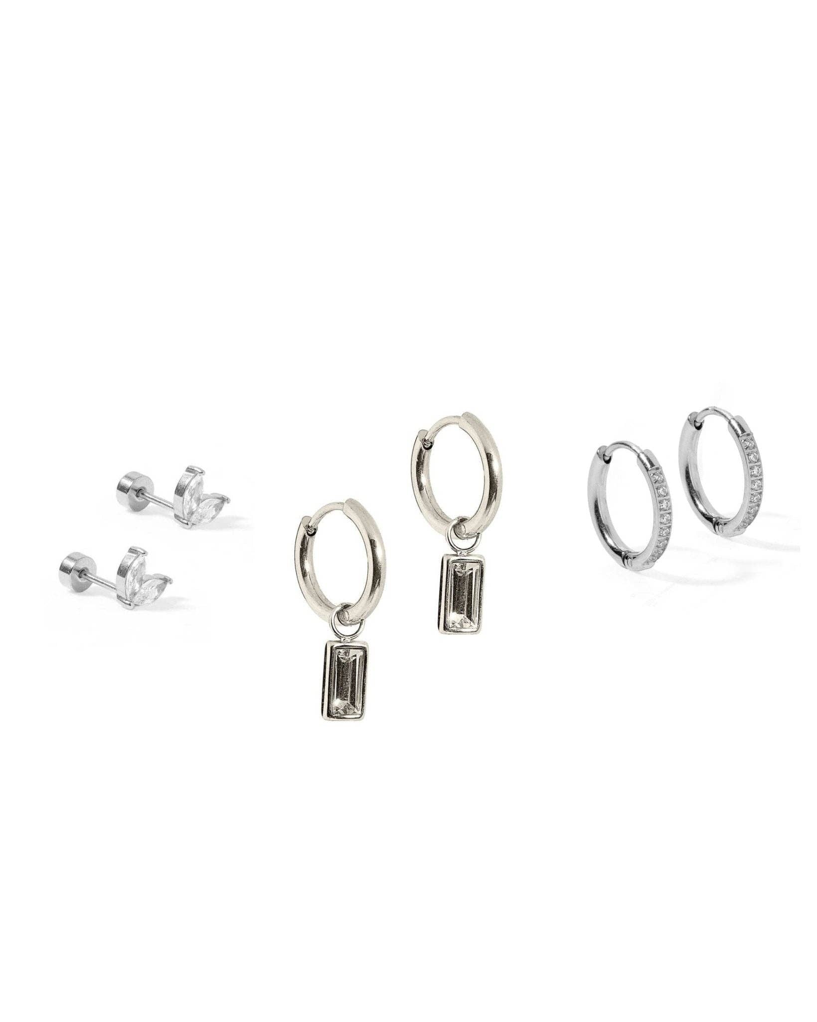 Chicago Huggie & Screwback Stud Set