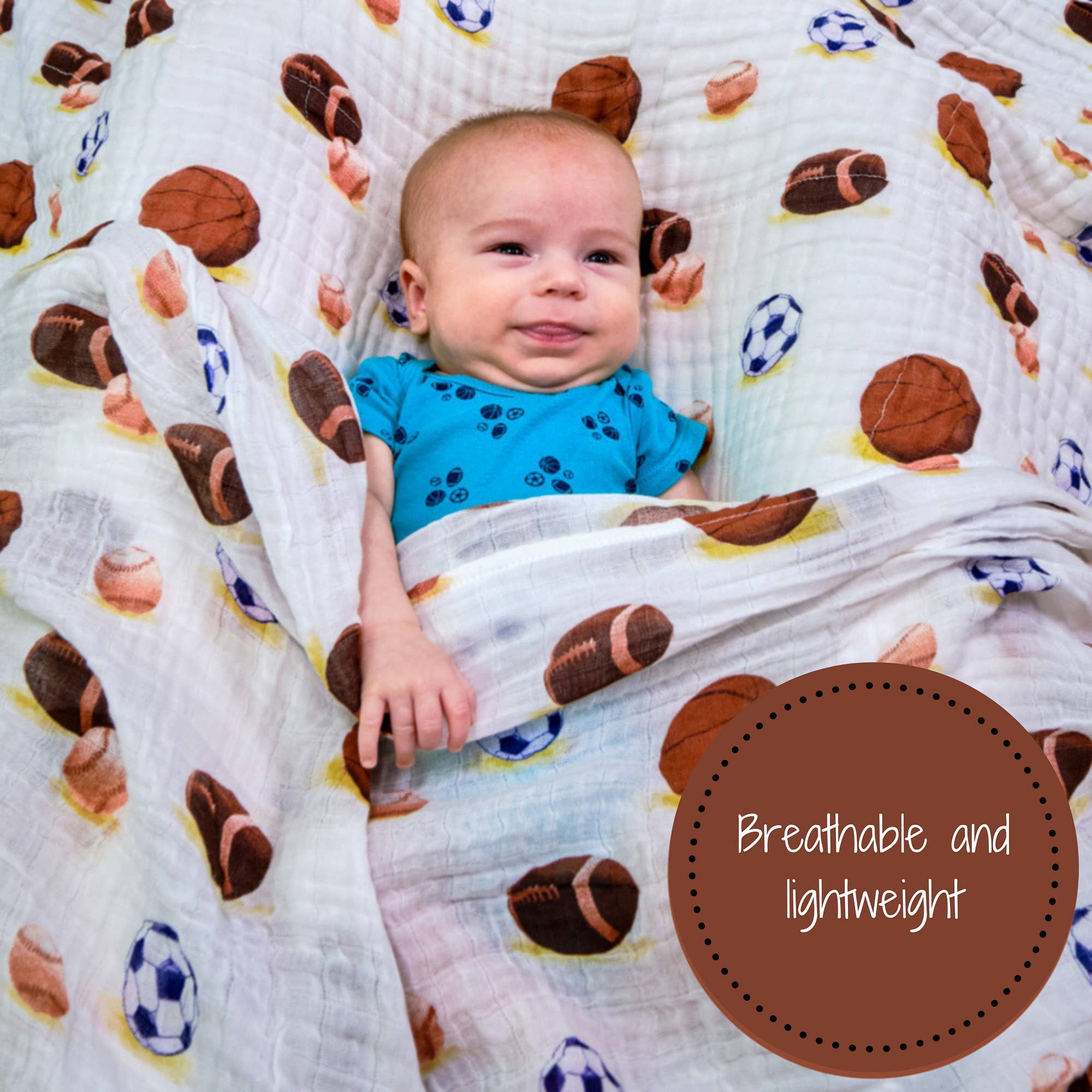 Go Sports! Muslin Swaddle Blanket