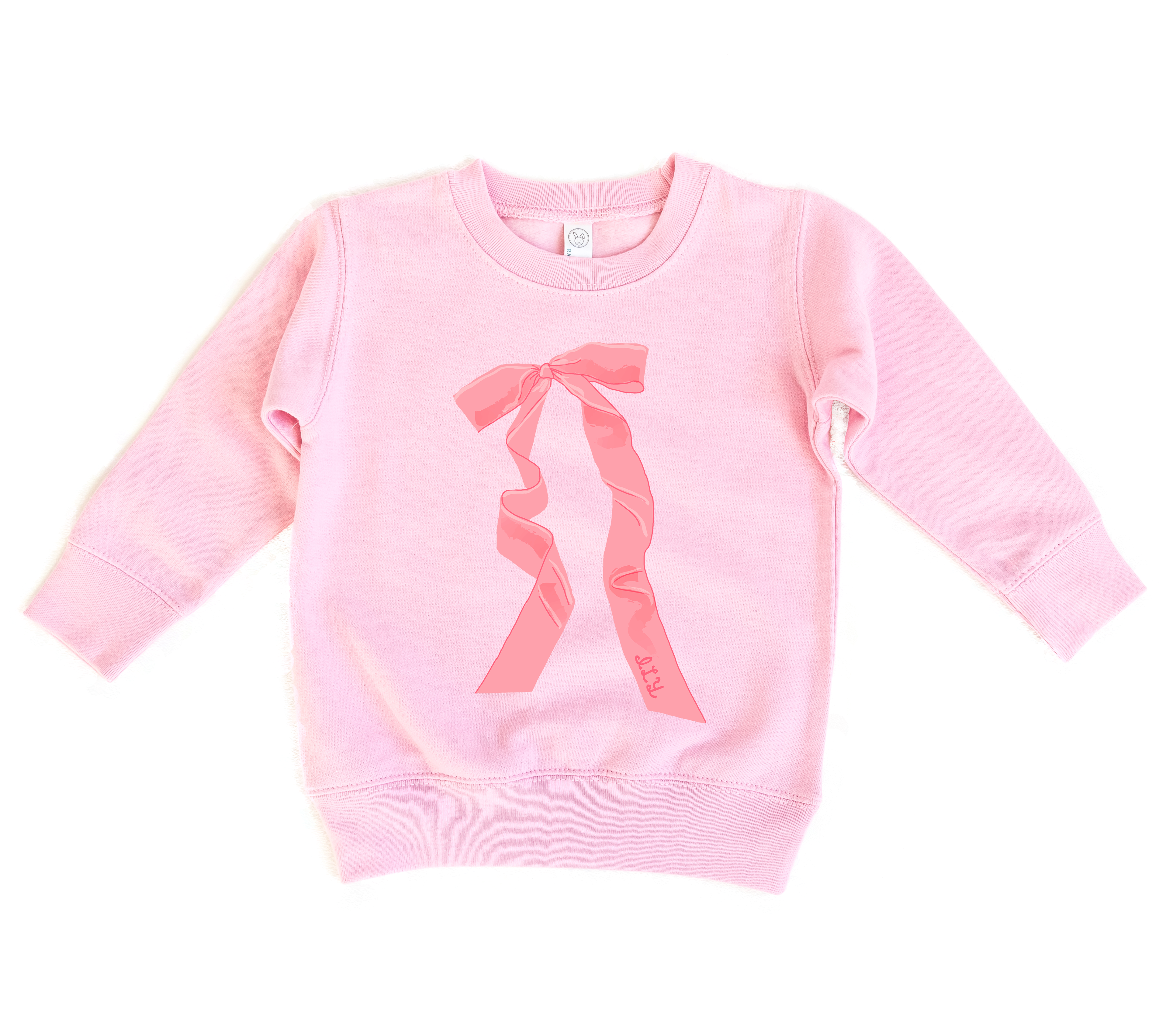 Light Pink Girls ILY Ribbon Sweatshirt