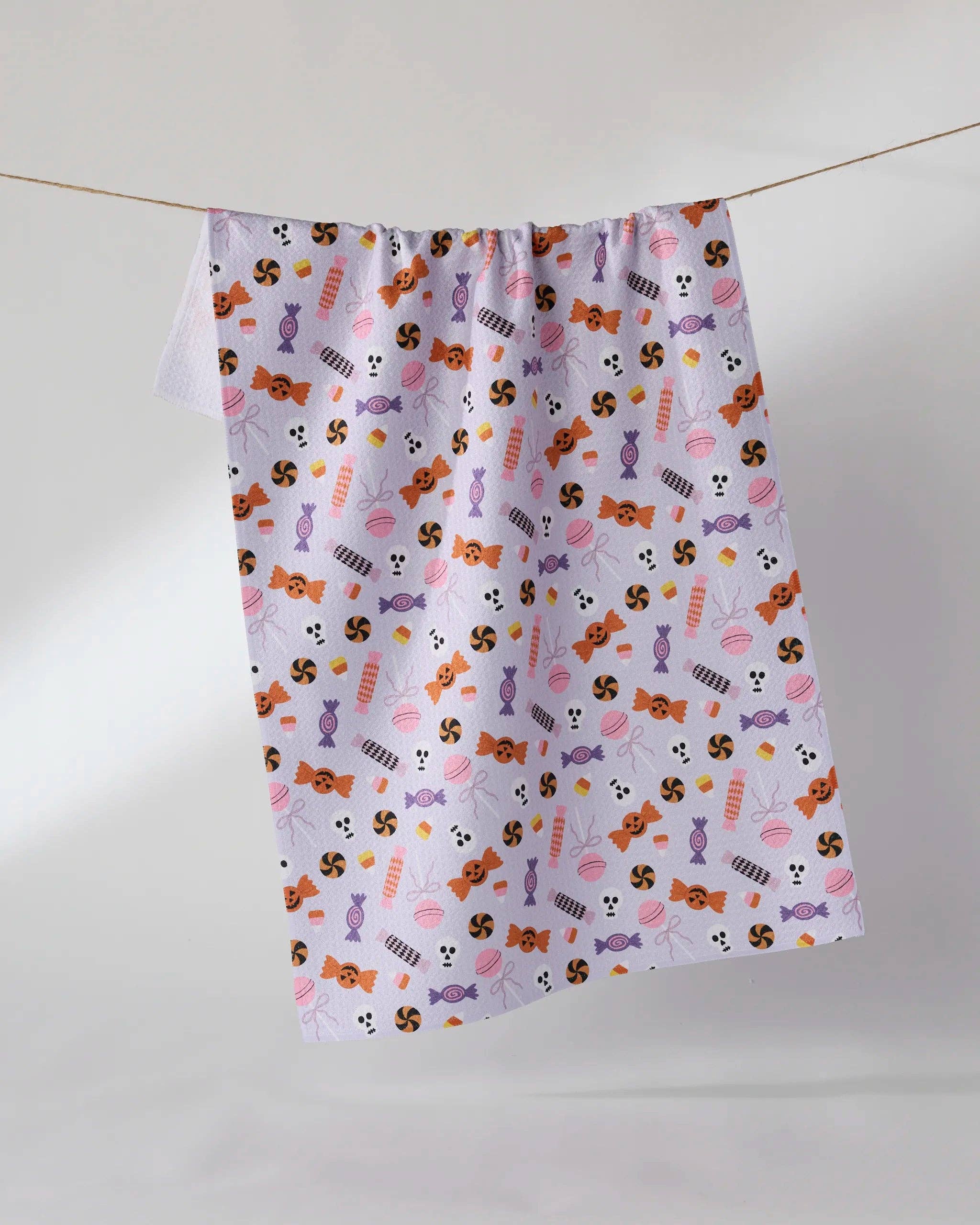 Spooky Sweets Tea Towel: Purple