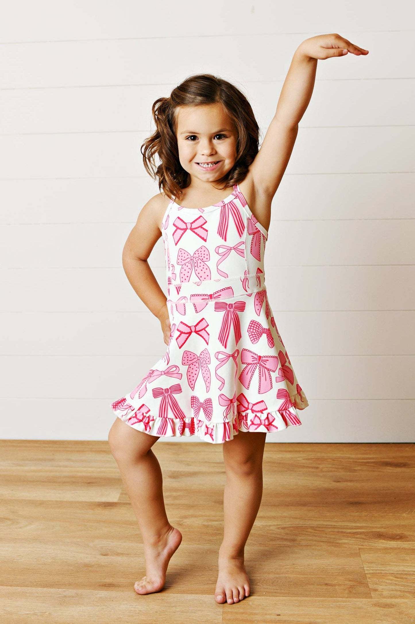 Pink Bow Sport Ruffle Dress