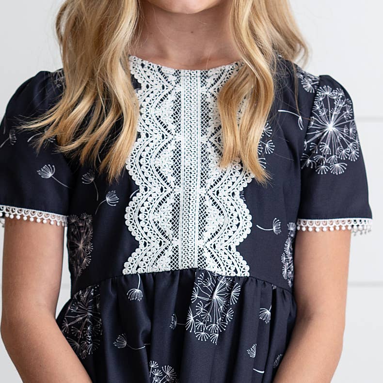 Charcoal Dandelion Wish Lace Dress