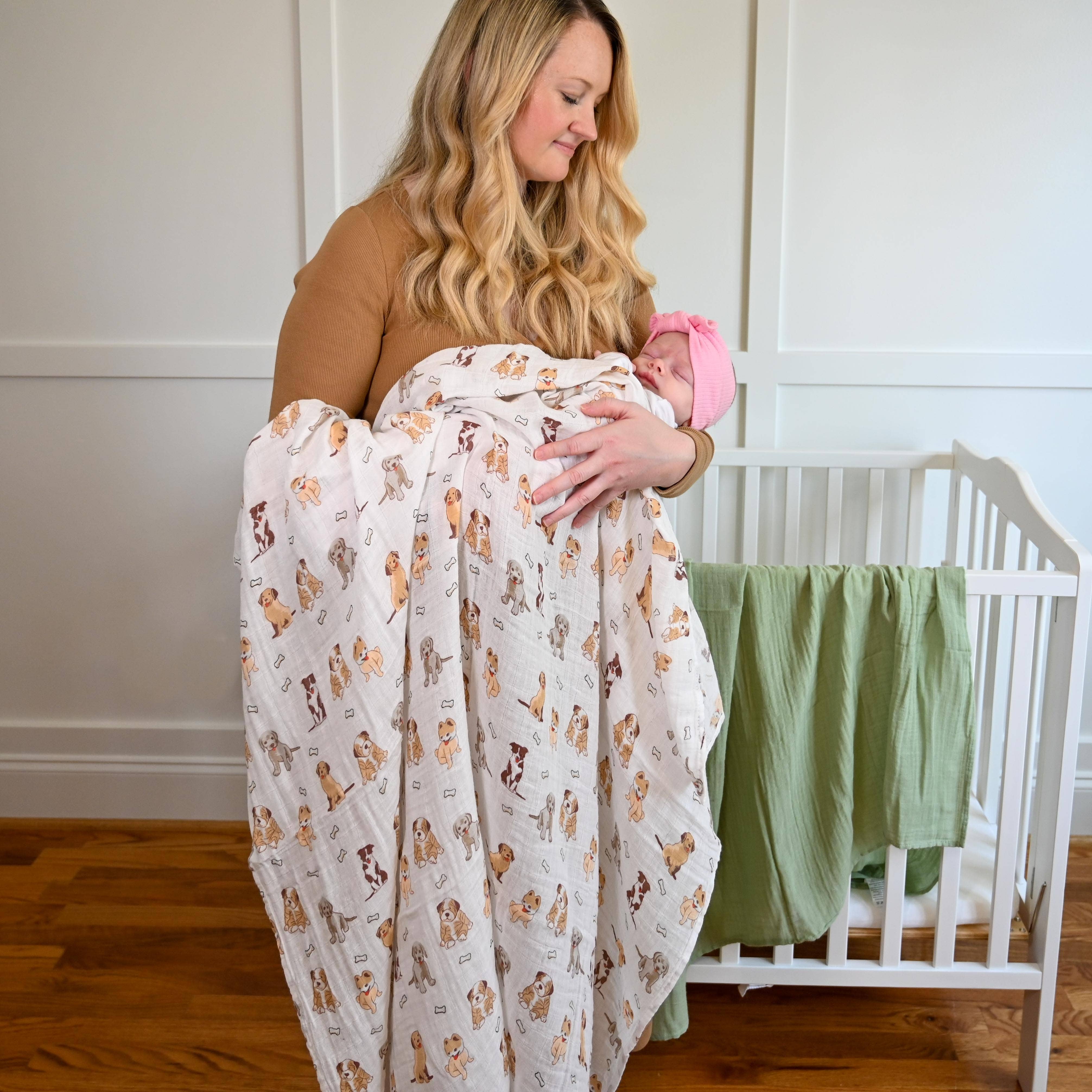 Woof Woof Muslin Swaddle Blanket