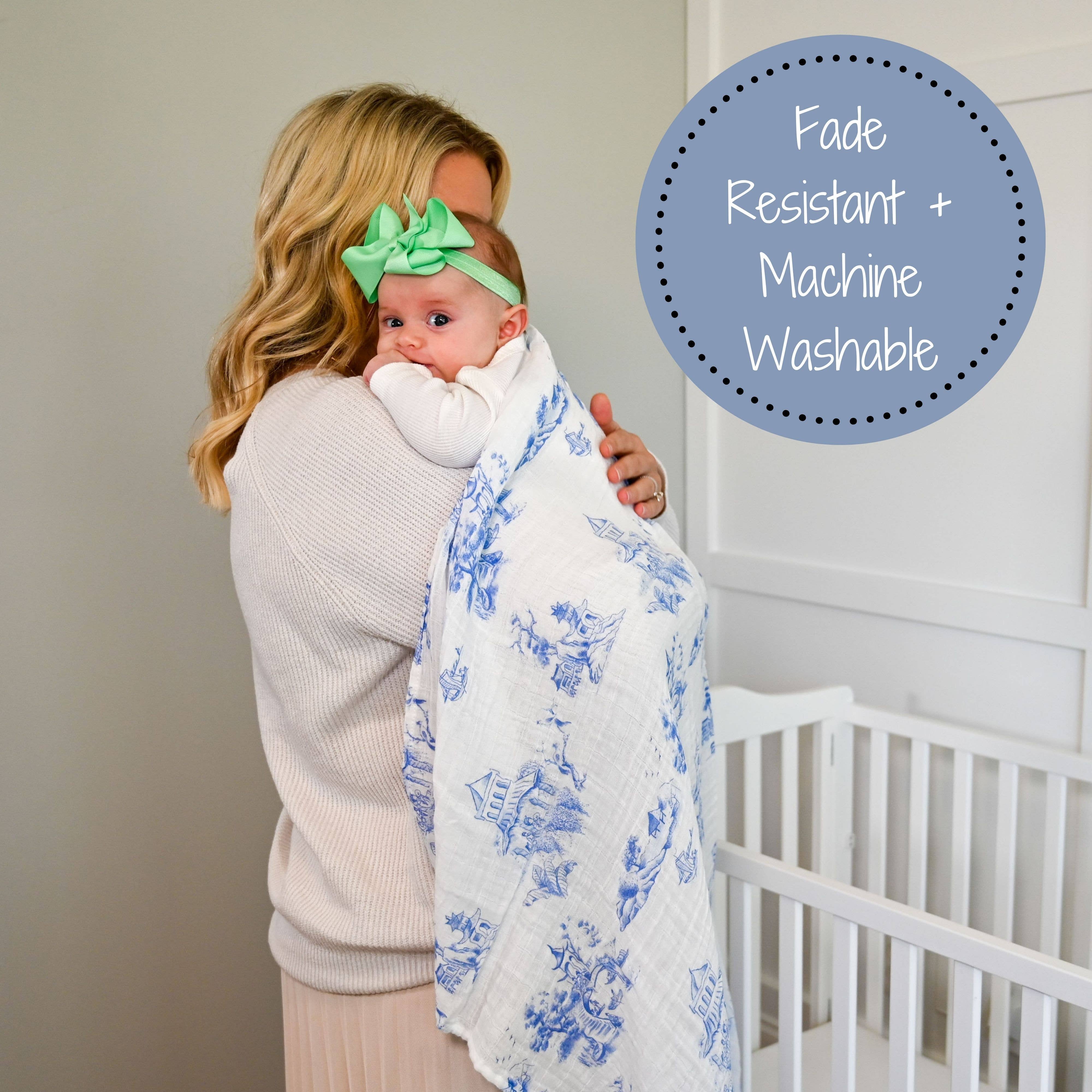 Chinoisserie Muslin Swaddle Blanket