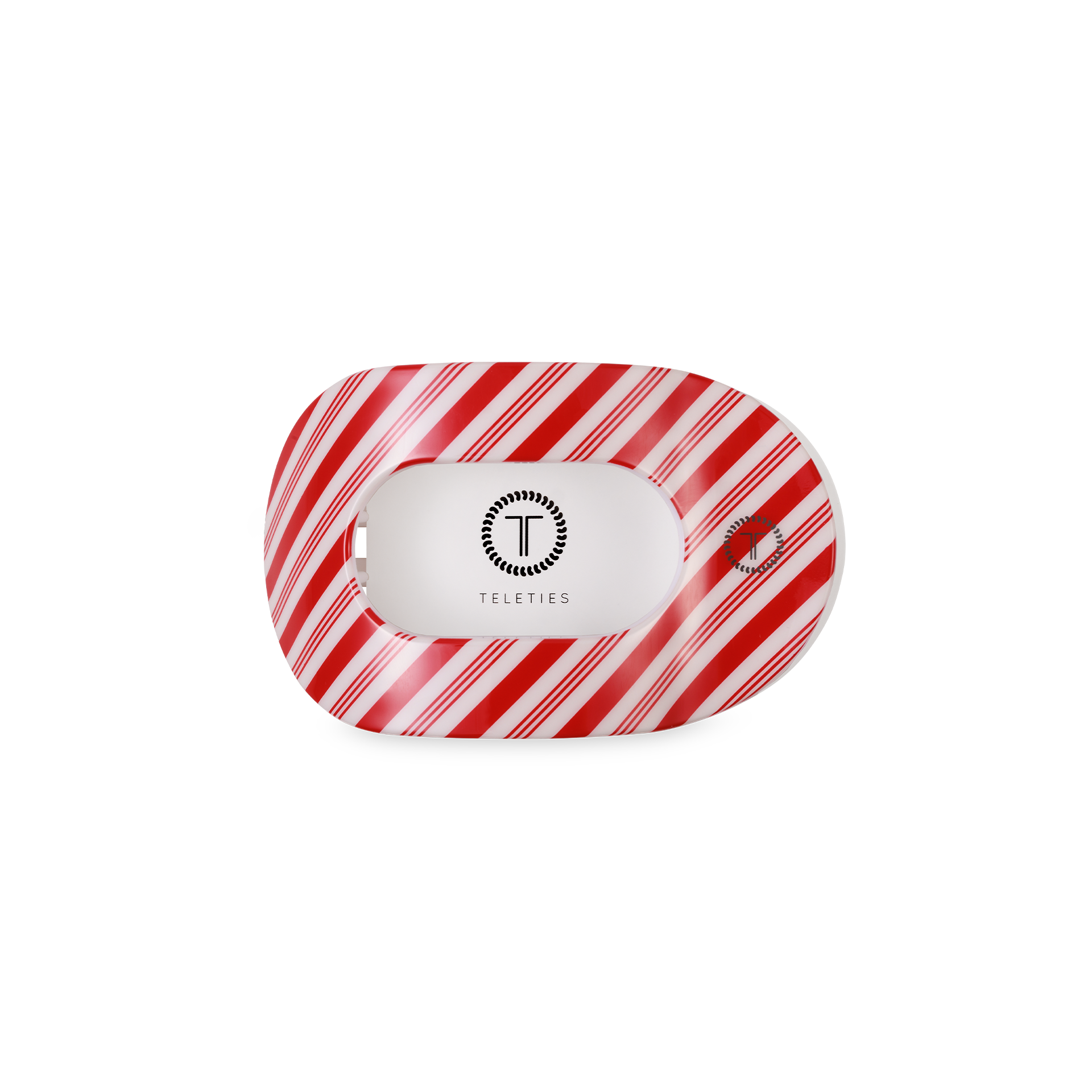 Flat Round Hair Clip | Small | Candy Cane Crush