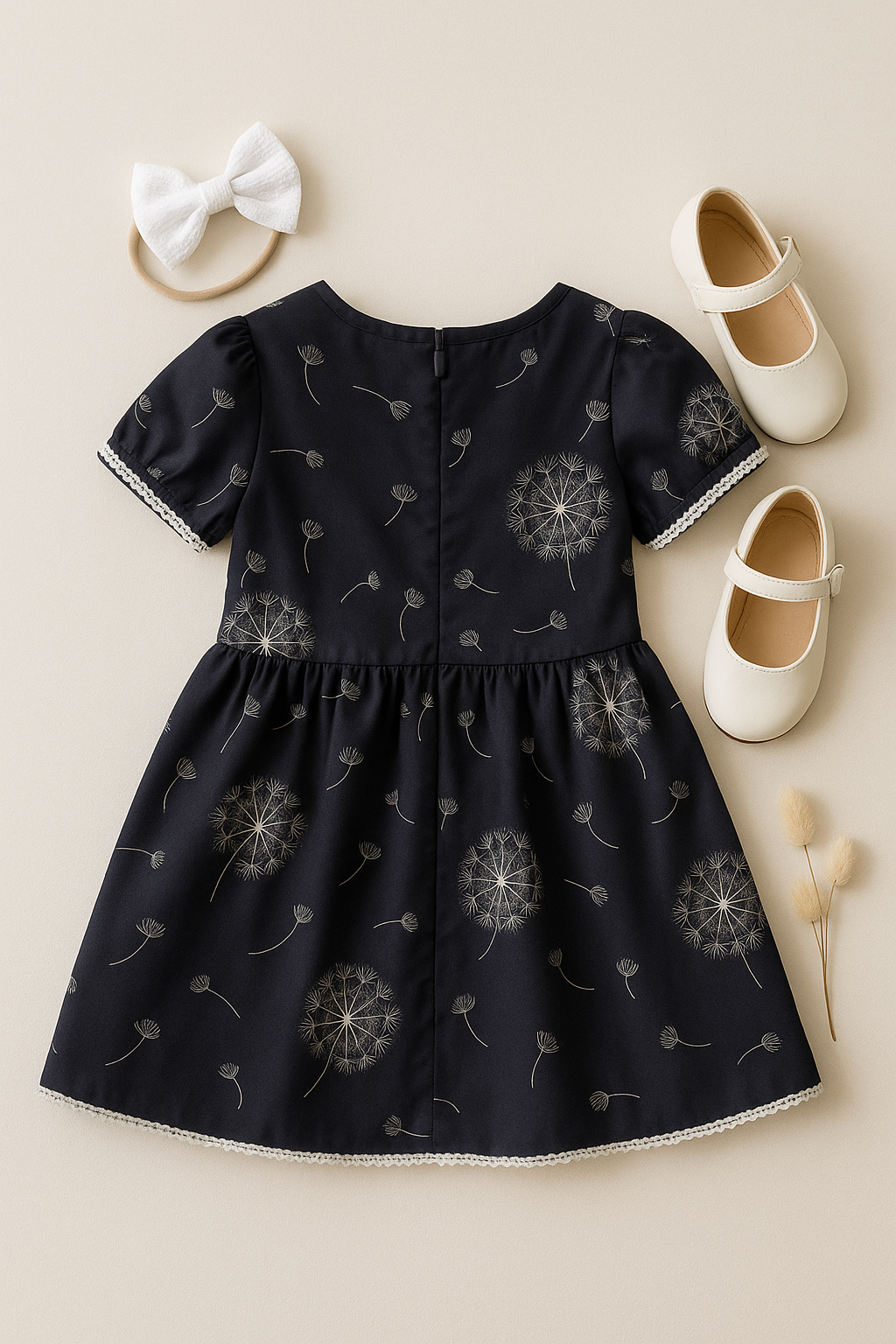 Charcoal Dandelion Wish Lace Dress
