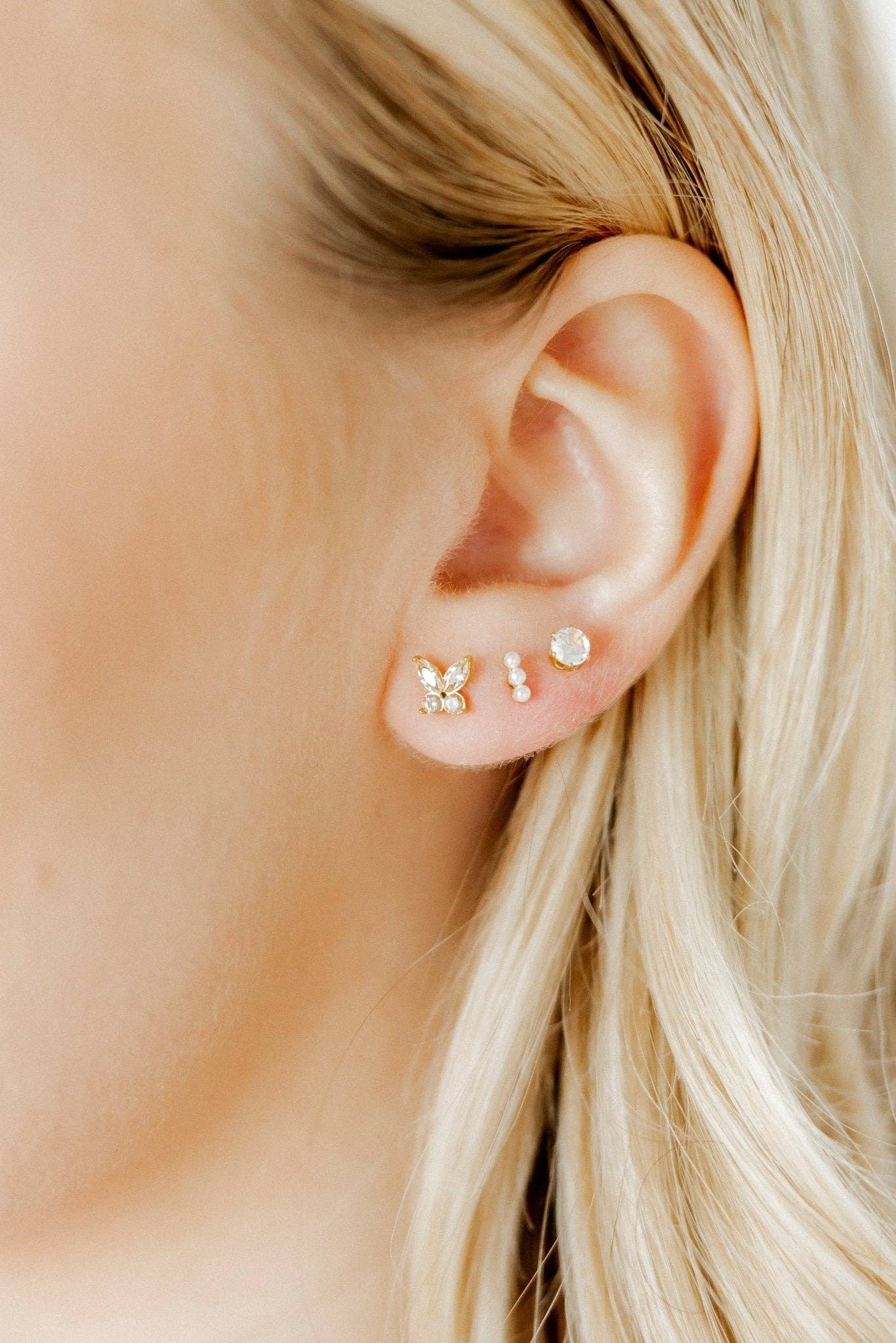 Lynn Butterfly Screwback Stud Earrings