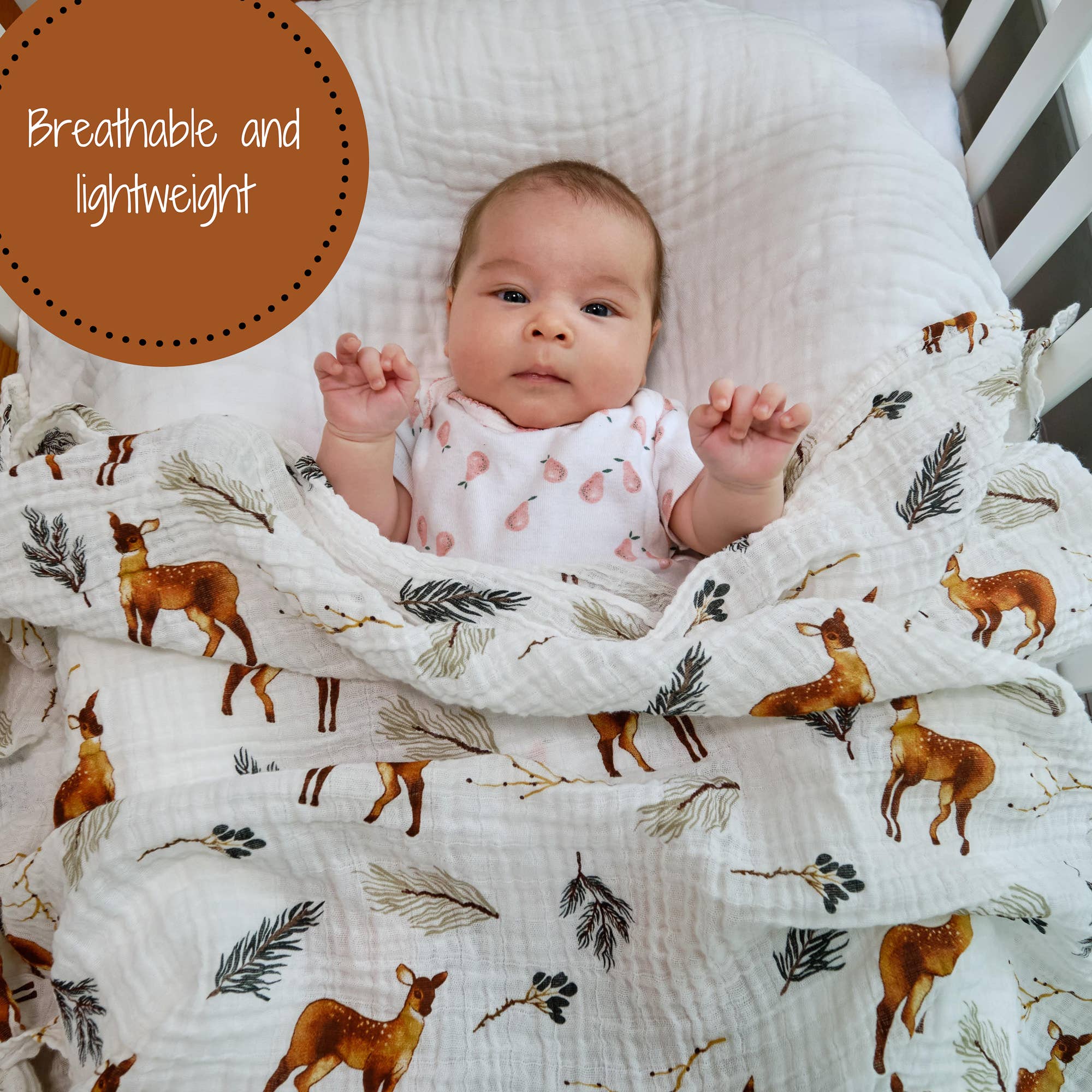 Oh Deer Muslin Swaddle Blanket
