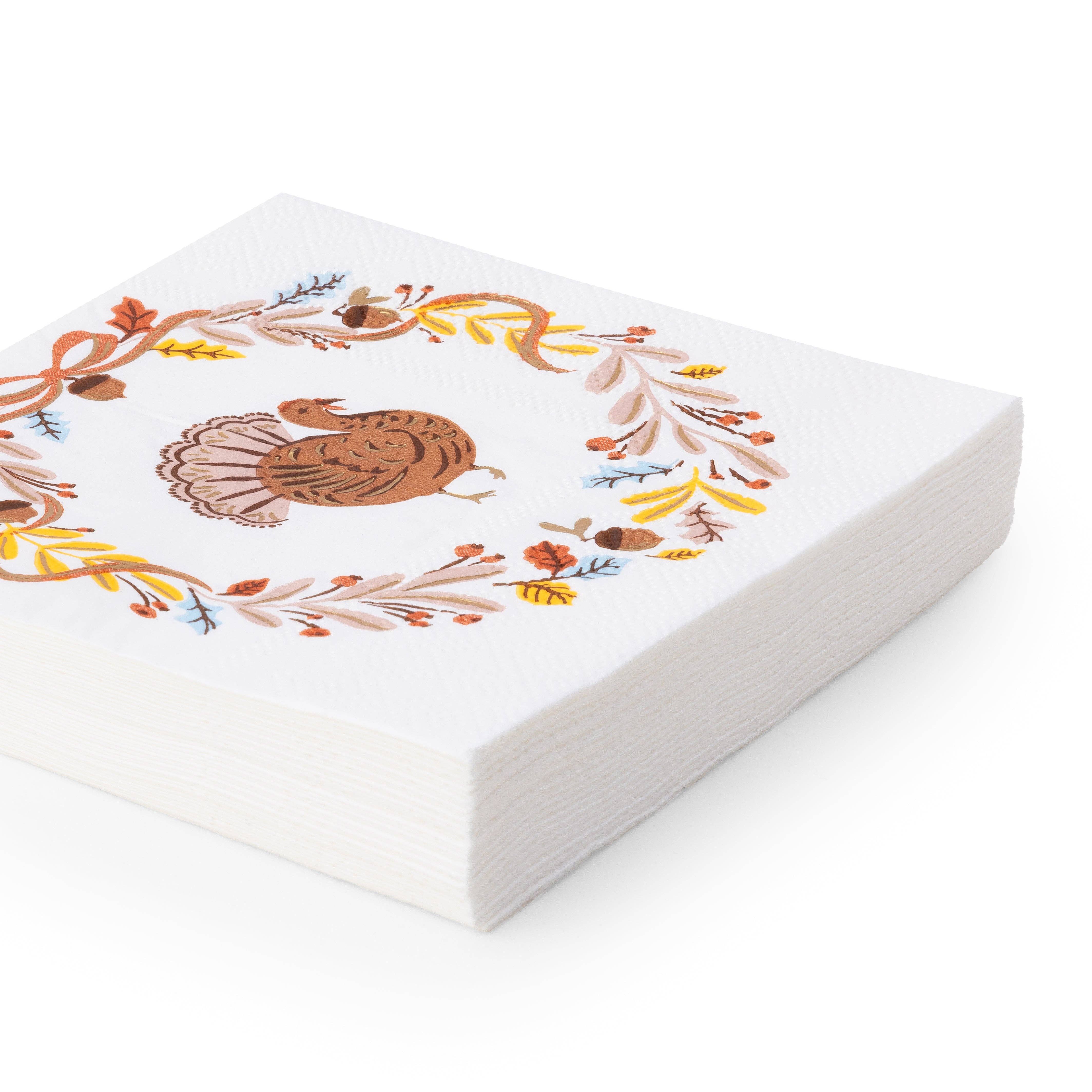 Fall Foliage Turkey Cocktail Napkins