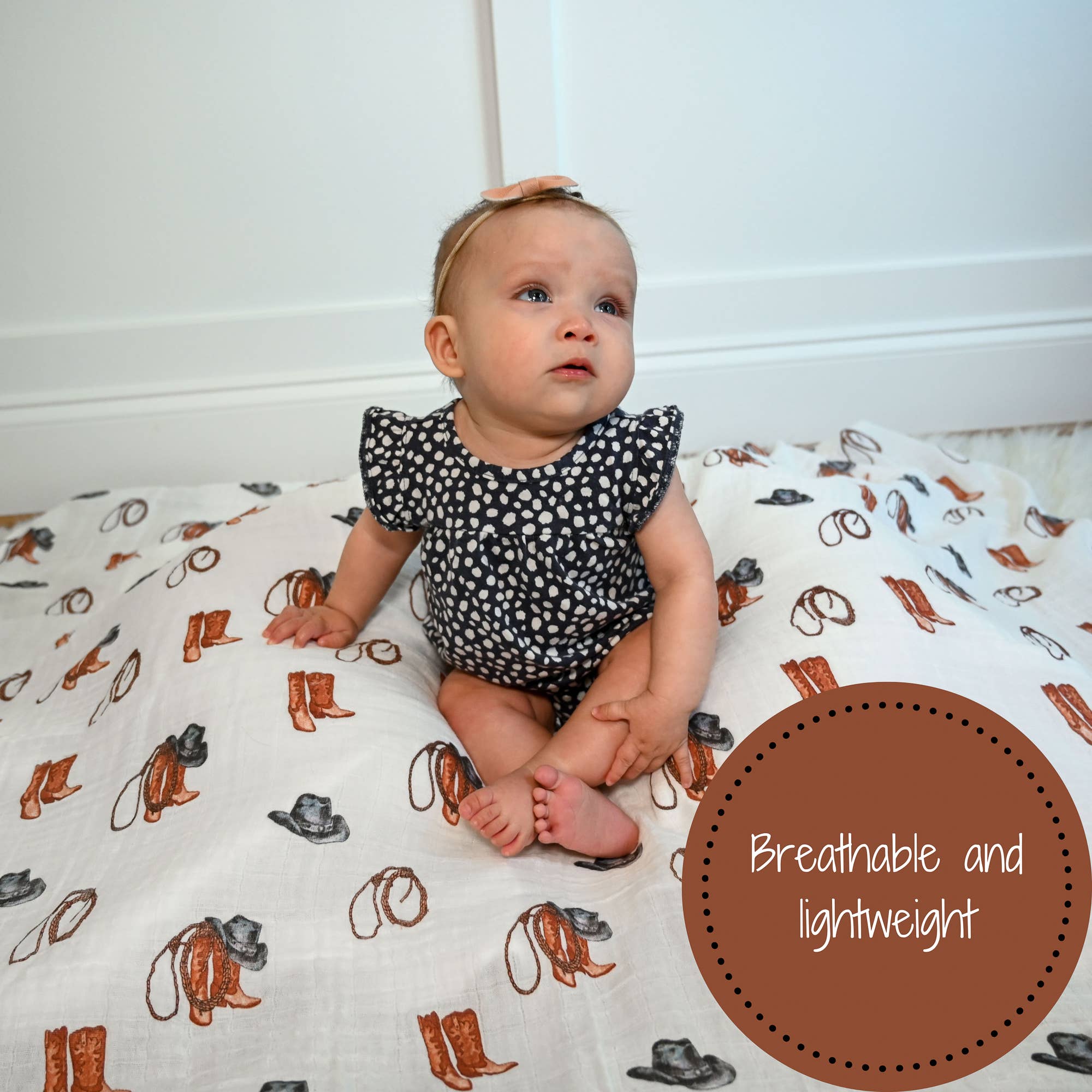 Life Is Better In Boots Muslin Swaddle Blanket