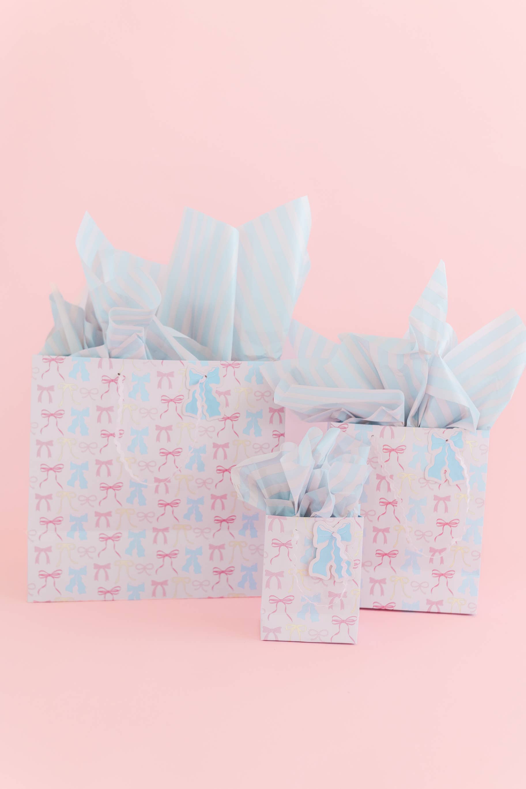 Pastel Blue/Blush Stripe Tissue Paper Pack
