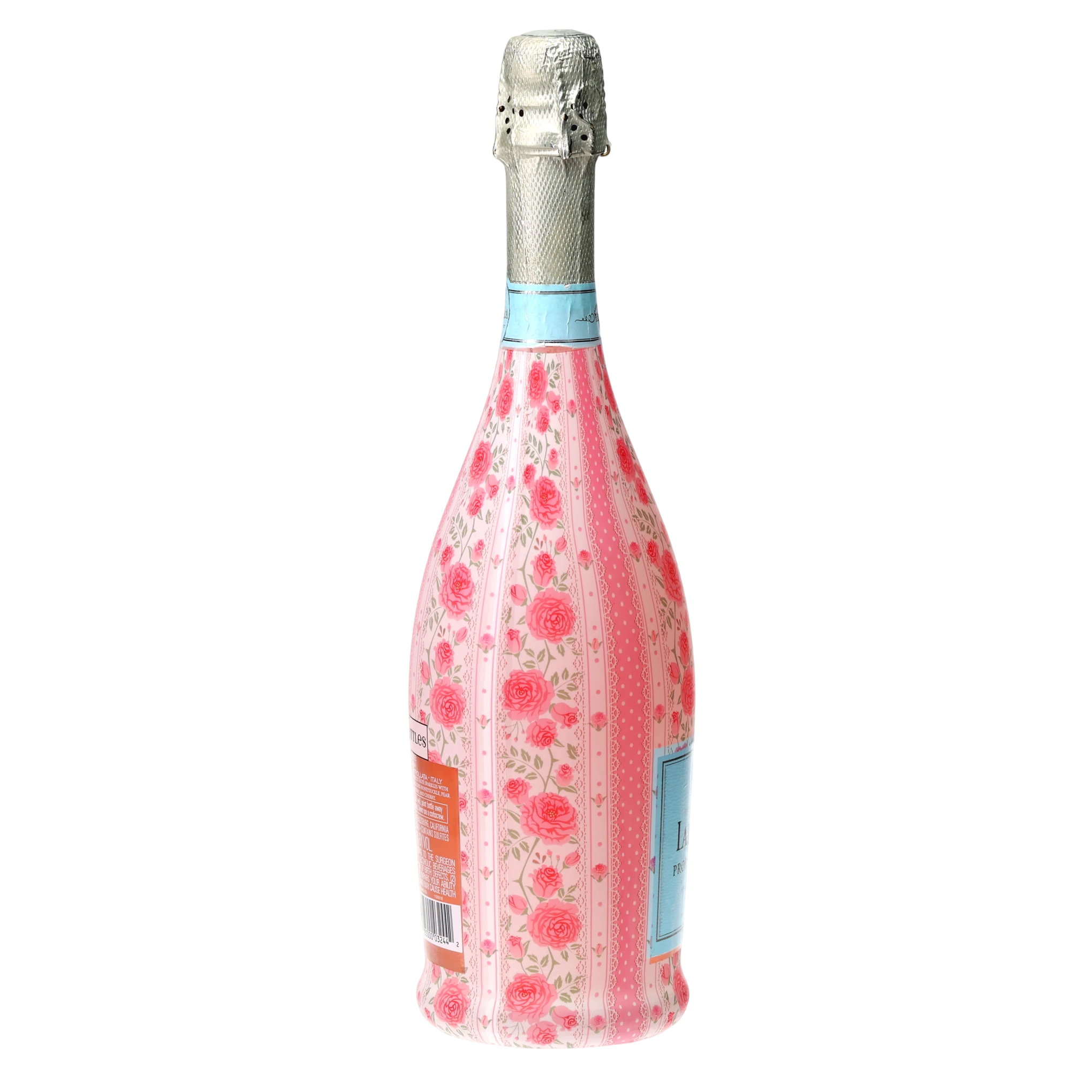 Pink Chateau Rose Stripe Prosecco Bottle Wrap